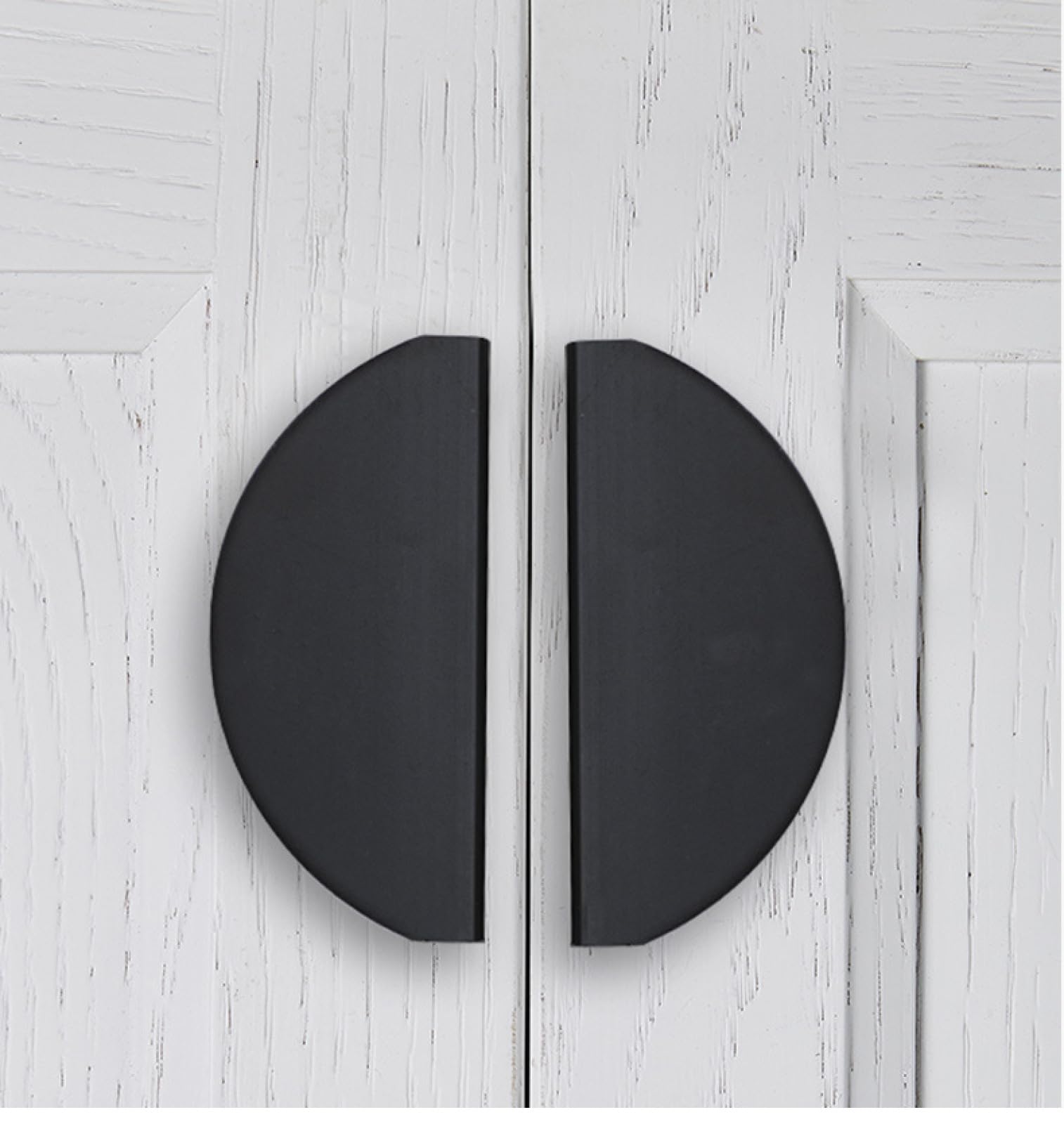 Gold Semicircle Cabinet Knobs and Pull Handles - 64mm Hole Pitch Black Brass Hardware for Kitchen, Closet, Wardrobe & Shoe Cabinet - Durable Round & Triangle Furniture Knobs for Modern Home Decor