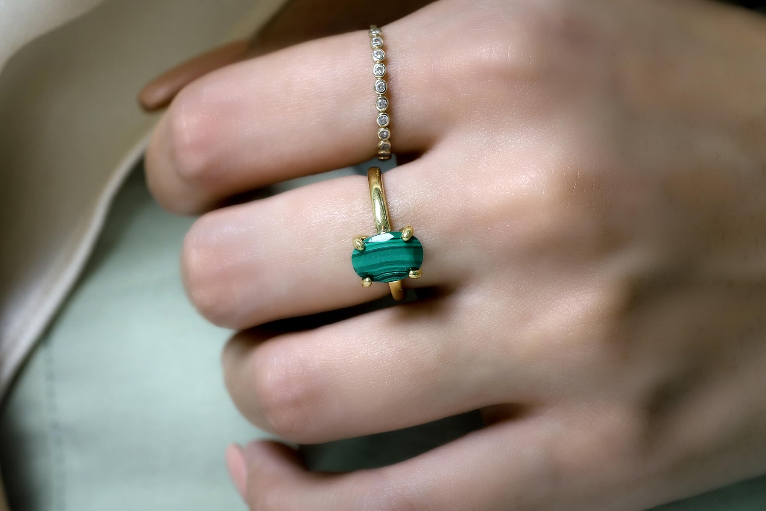 Vibrant Malachite Ring - Handmade Green Gemstone Jewelry for Women - Perfect for Engagement & Everyday Wear