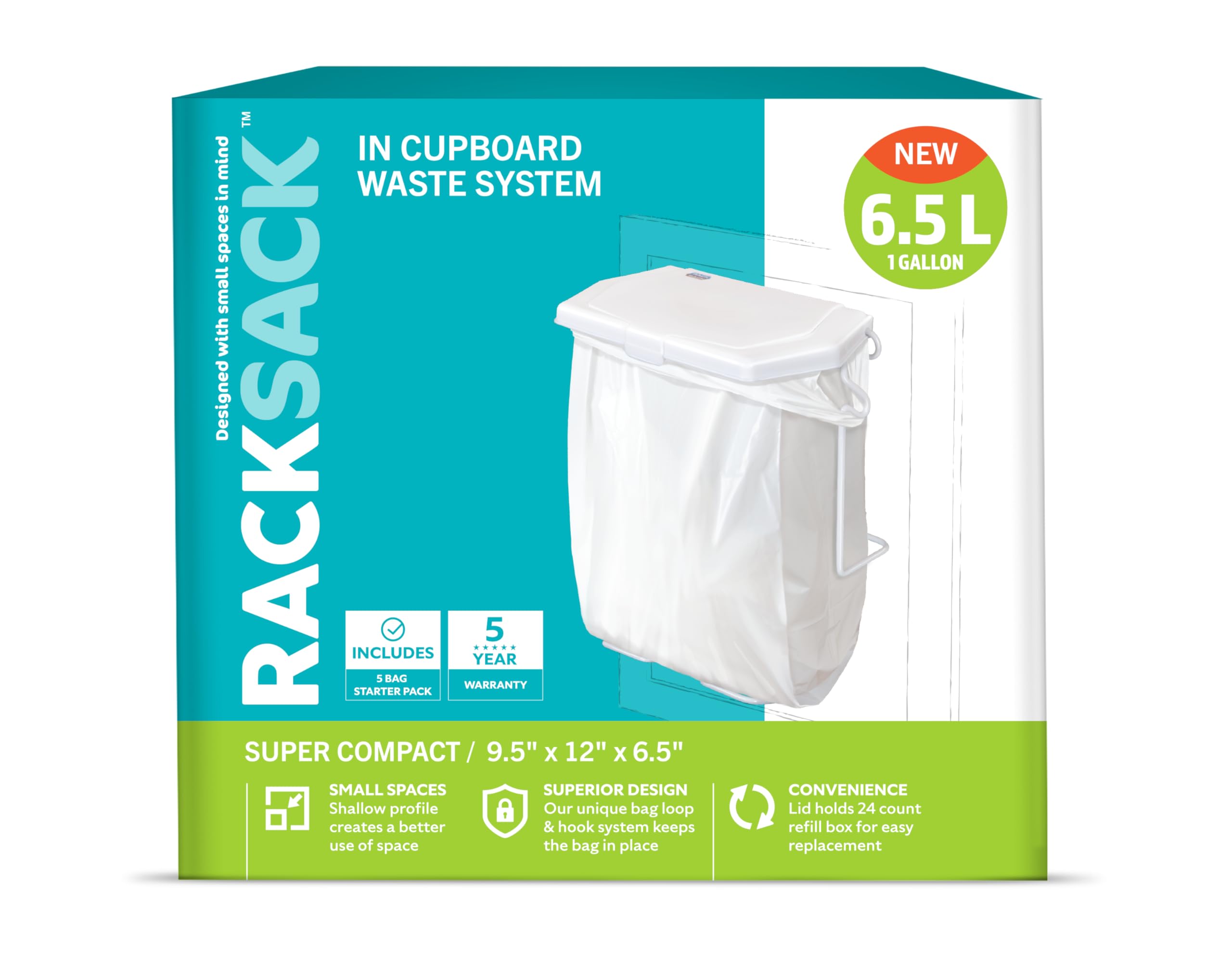 Mid-America Bag 50120 Rack Sack Bathroom Waste Bag - Durable Trash Can Liner for Home, Office & RV Use - Perfect for Small Spaces & Waste Disposal
