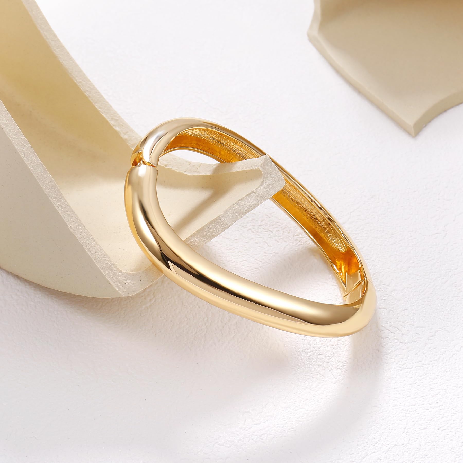11-Piece Elegant Gold Cuff Bangle Bracelet Set for Women - Chunky Trendy Hinged Arm Cuff Jewelry - Minimalist Stackable Bracelets - Perfect Gift for Birthday, Anniversary & Special Occasions