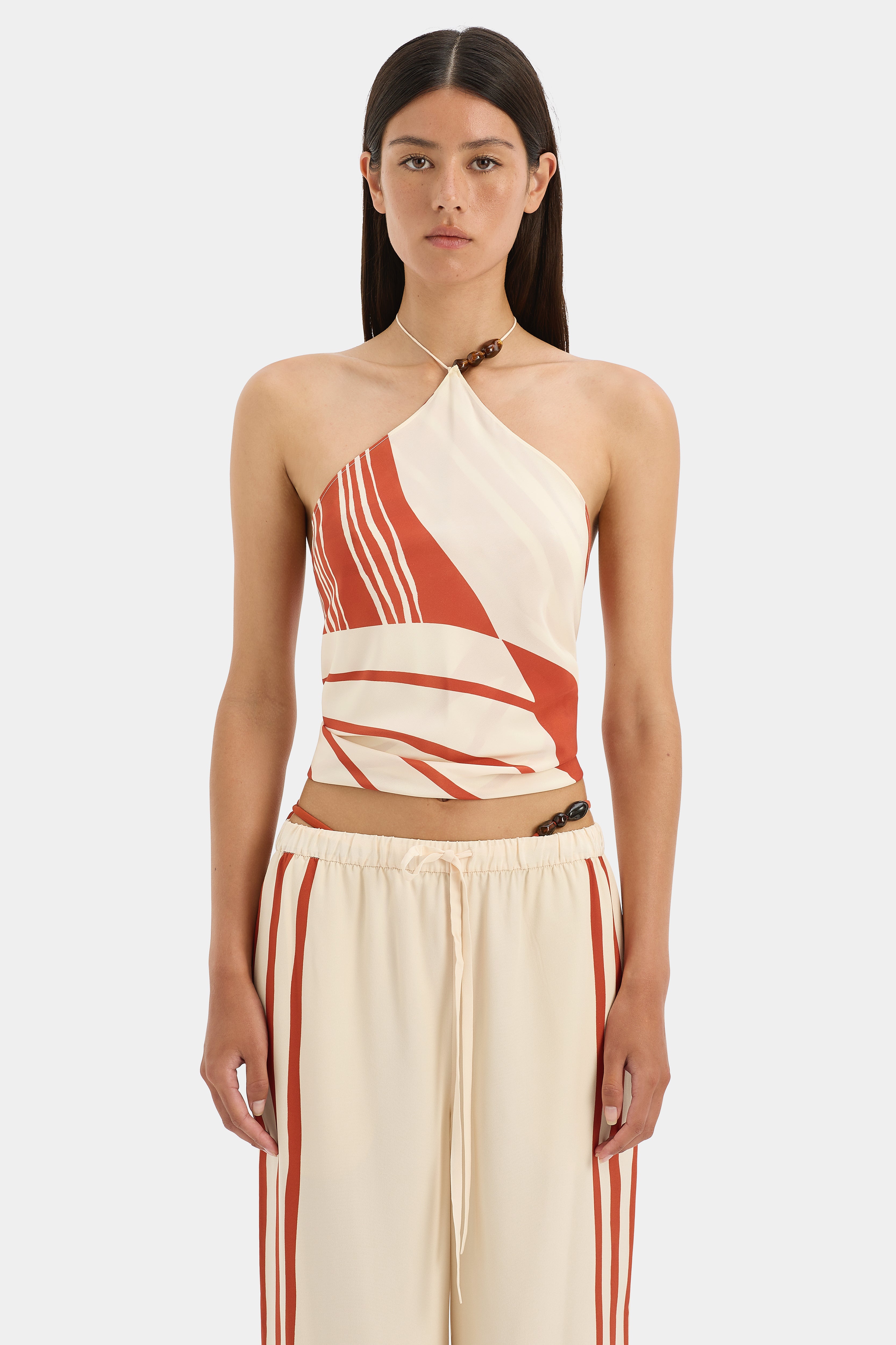 Hibiscus Stripe Calla Scarf - Lightweight Floral Print Shawl for Women, Perfect for Spring Outfits, Beach Cover-Up, and Evening Events