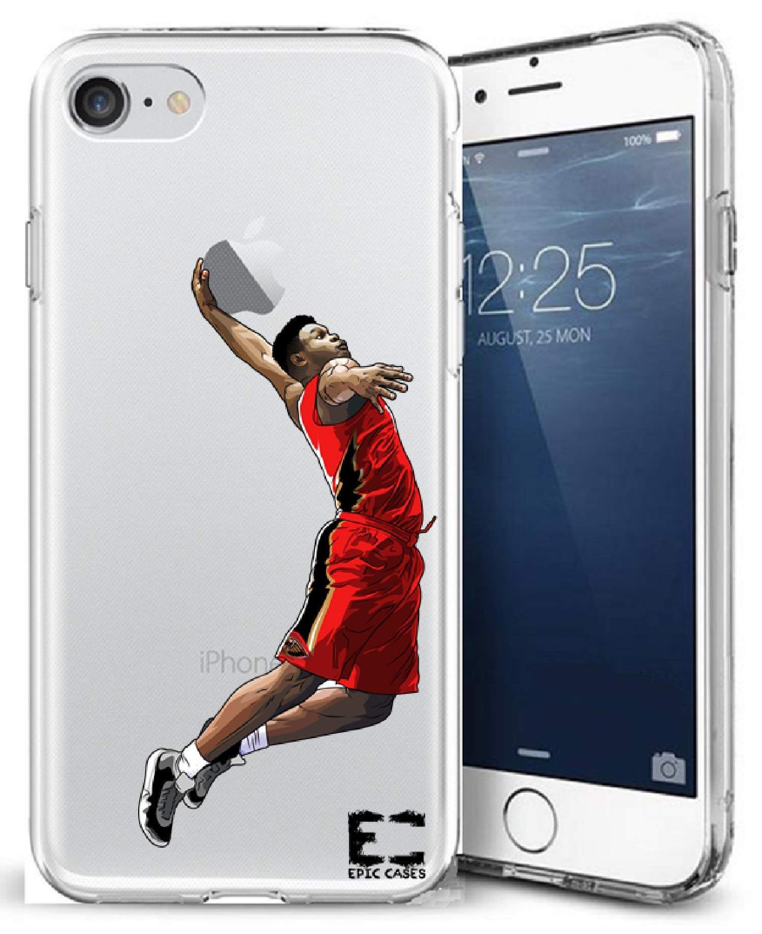 Ultra Slim Crystal Clear TPU Case for iPhone 6/6S/7/8 - Zion Basketball Series Soft Transparent Cover | Perfect for Daily Use, Sports & Protection