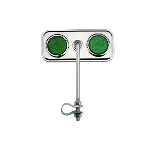 Alta Rectangle Bicycle Mirror Chrome - Adjustable Safety Bike Mirror with Multiple Color Reflectors for Road & Mountain Bikes - Perfect for Commuting, Cycling Safety & Night Riding
