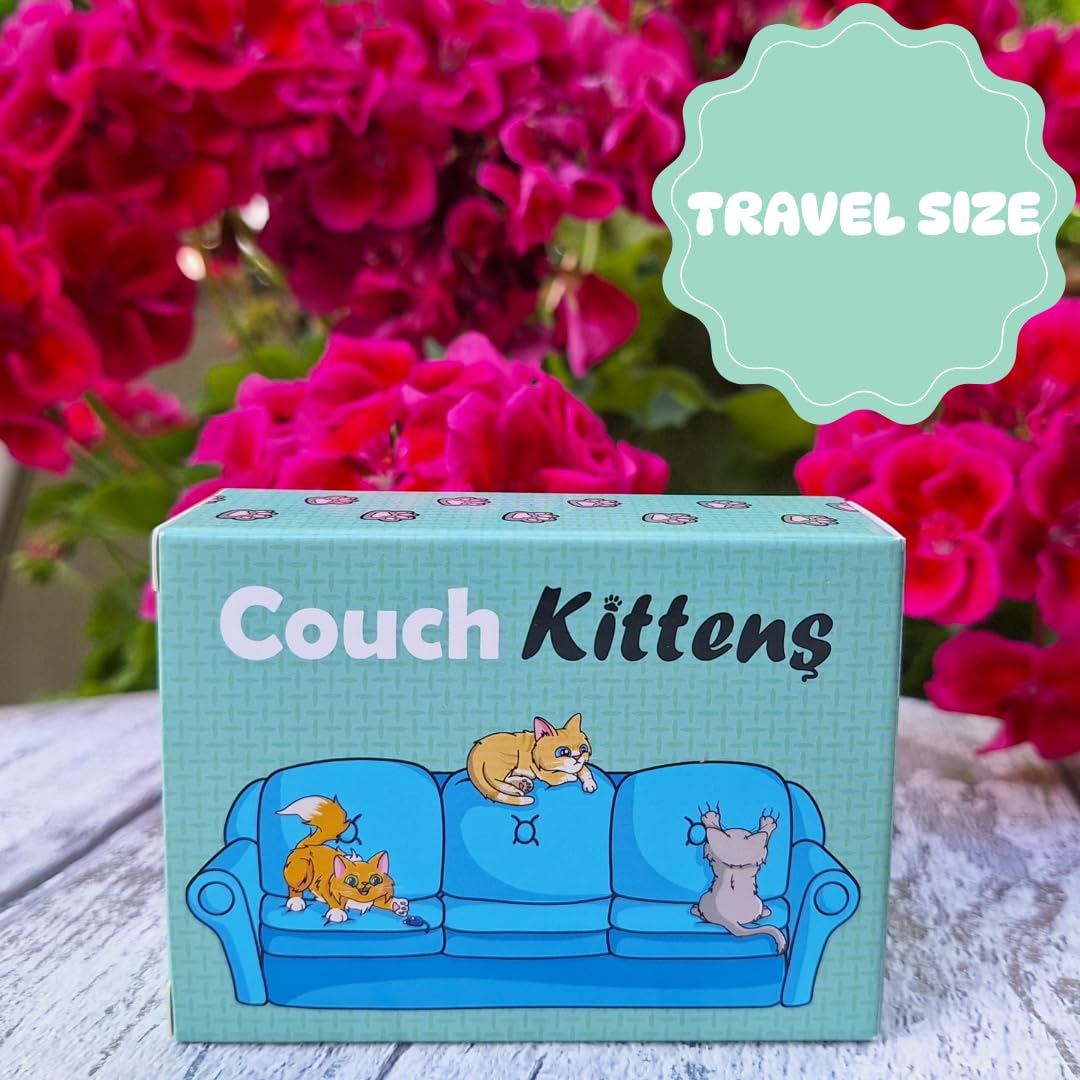Couch Kittens Card Game - Fun & Fast 2 Player Strategy Game for Cat Lovers by The Dusty Top Hat - Perfect for Date Nights & Family Game Evenings