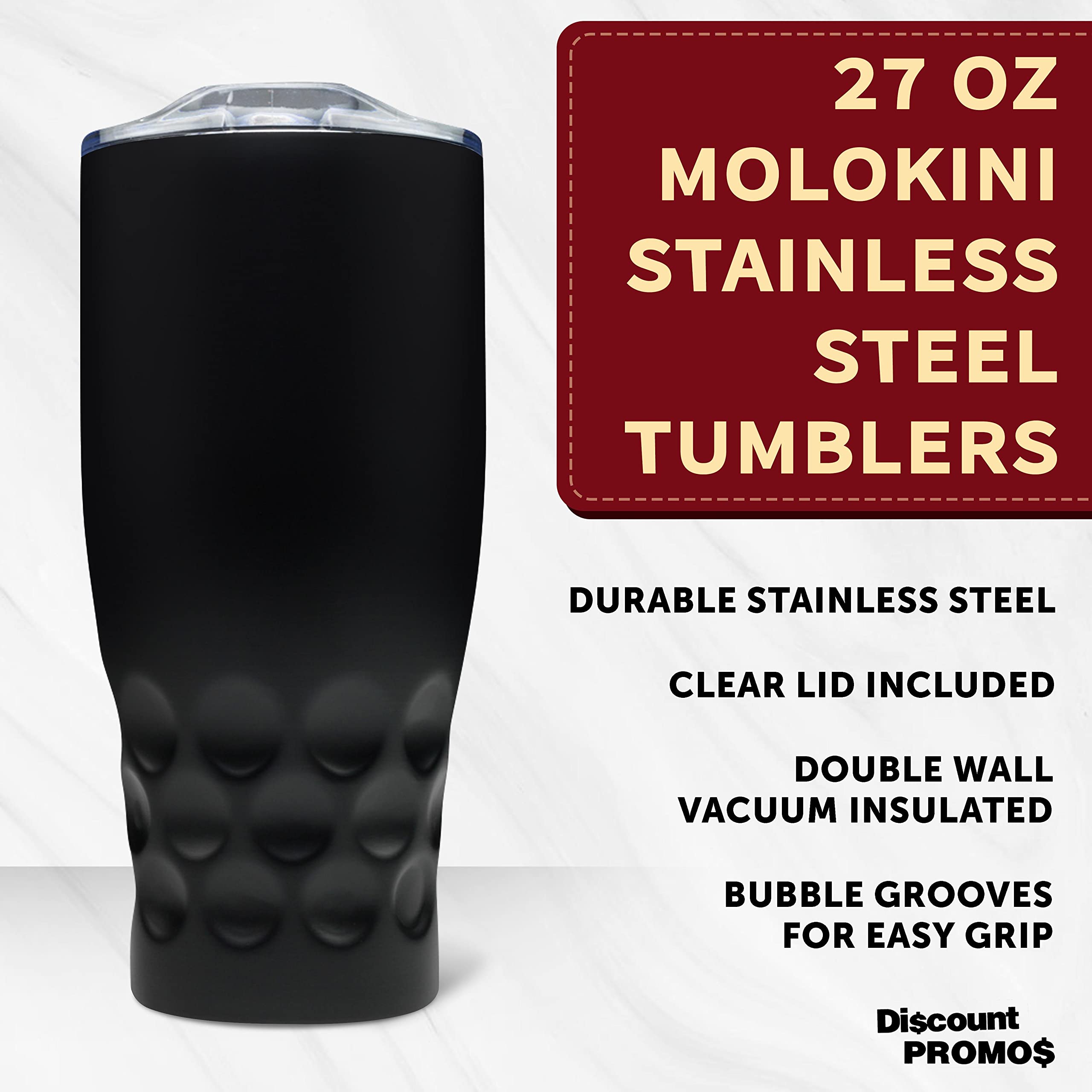 Premium 27 oz Stainless Steel Tumblers Set of 10 - Double Wall Vacuum Insulated for Hot & Cold Drinks - Bulk Pack for Coffee, Tea, Soda - Ideal for Office, Parties, Camping & Outdoor Activities - Black