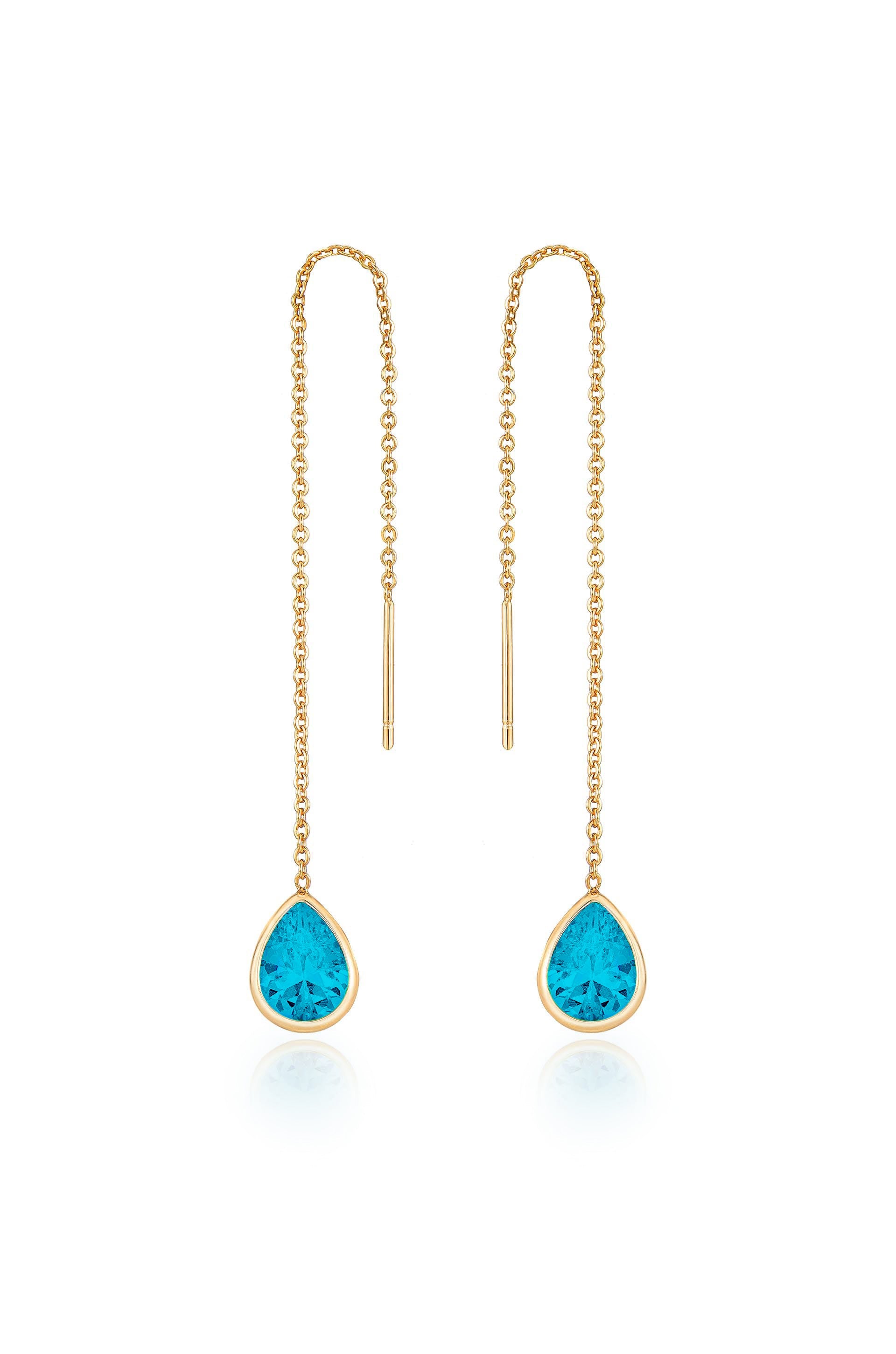 Dainty Chain and Crystal Dangle Earrings for Women - Elegant Minimalist Jewelry for Everyday Wear, Parties & Special Occasions