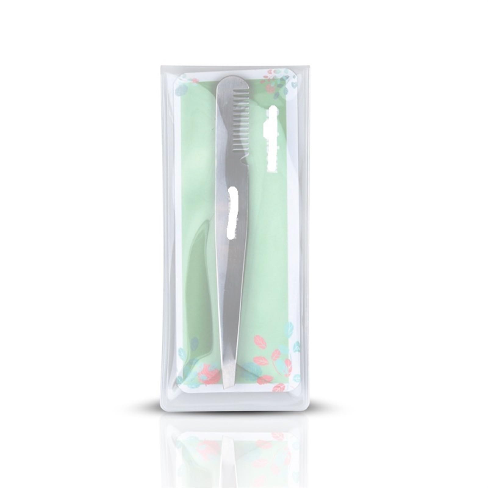 Professional Stainless Steel Hair Removal Tweezers - Eyebrow Tweezer with Brush for Precise Shaping, Eyelash Extensions & Double Eyelid Creation | Perfect for Home Grooming, Salon Use & Makeup Artists (Silver)