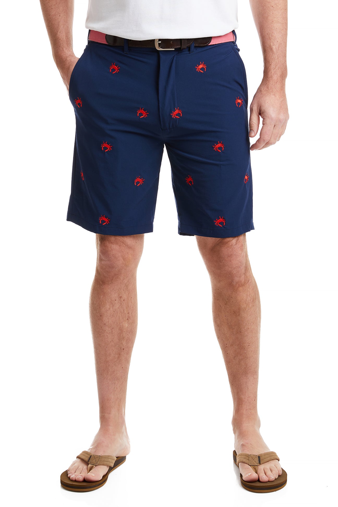 ACKformance Short Nantucket Navy with Red Crab - Comfortable Men's Casual Shorts for Summer Beach, Golf & Outdoor Activities