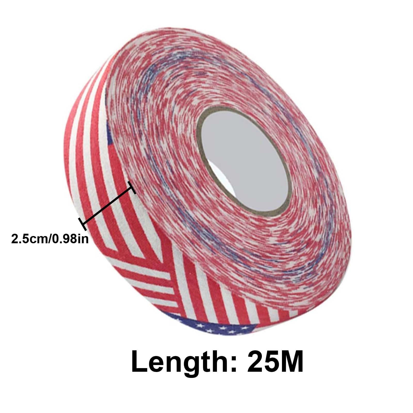 2.5CM x 25M Hockey Stick Tape - Durable Lacrosse & Hockey Protective Grip Tape for Stick Sports | Enhanced Safety for Hockey, Lacrosse & Badminton Poles | Stars & Stripes Design | Perfect for Game Day, Training & Equipment Protection