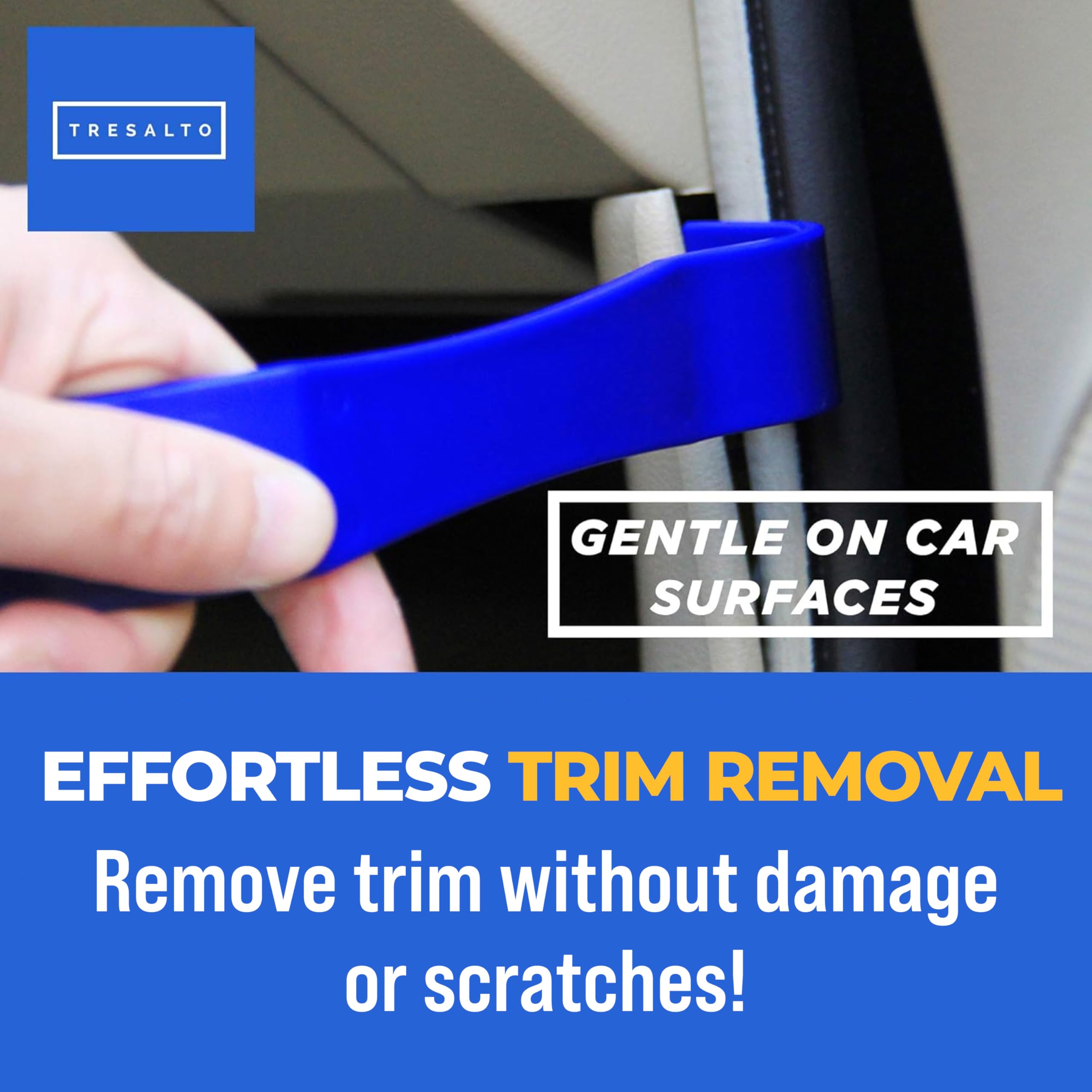 5-Piece Auto Trim Removal Tool Kit - No Scratch Pry Tools for Car Panel & Dashboard Removal - Includes Door Panel Tool, Push Rivets & Car Clips - Essential for Interior Trim Work - Blue - Perfect for DIY Car Repair, Detailing & Auto Interior Maintenance