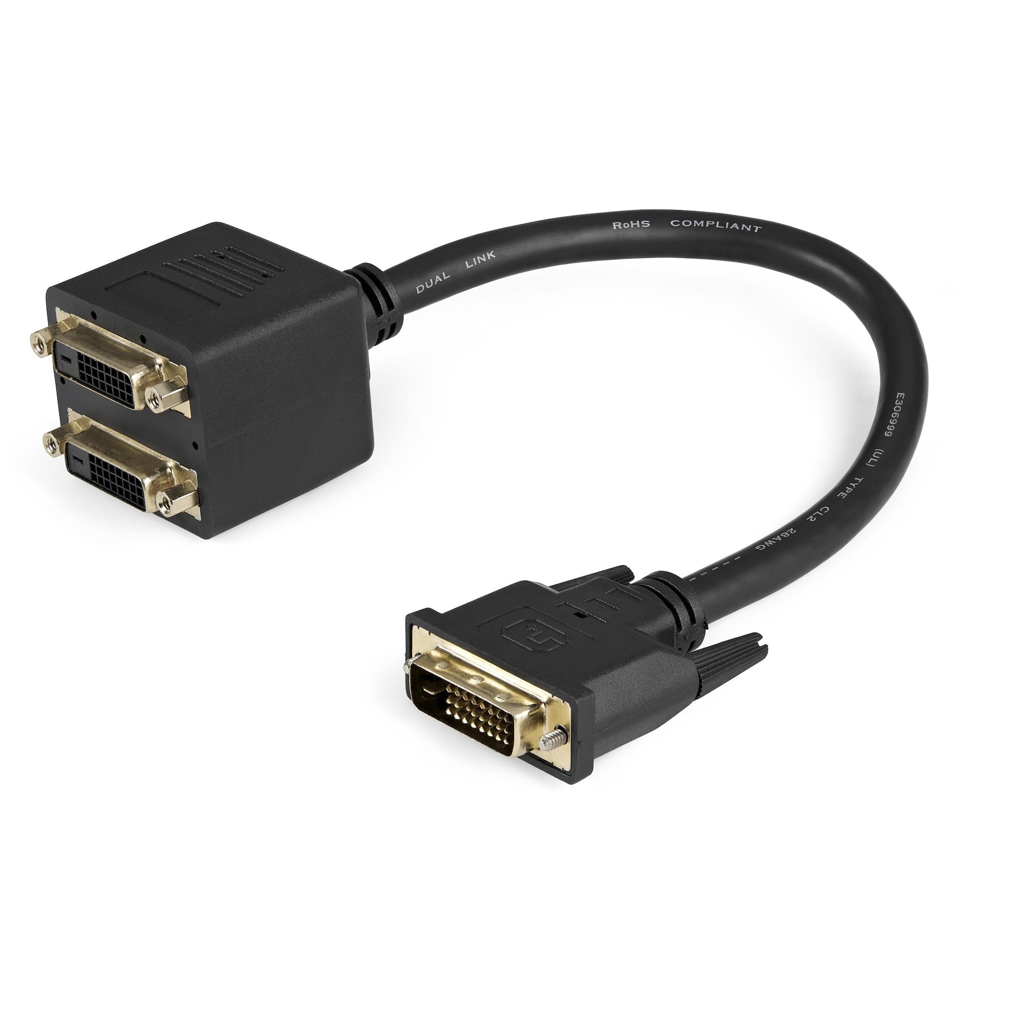 StarTech.com 1 ft DVI-D to Dual DVI-D Digital Video Splitter Cable M/F - Connect Two DVI-D Monitors to One Source - Ideal for Gaming, Office Work & Multi-Screen Setups
