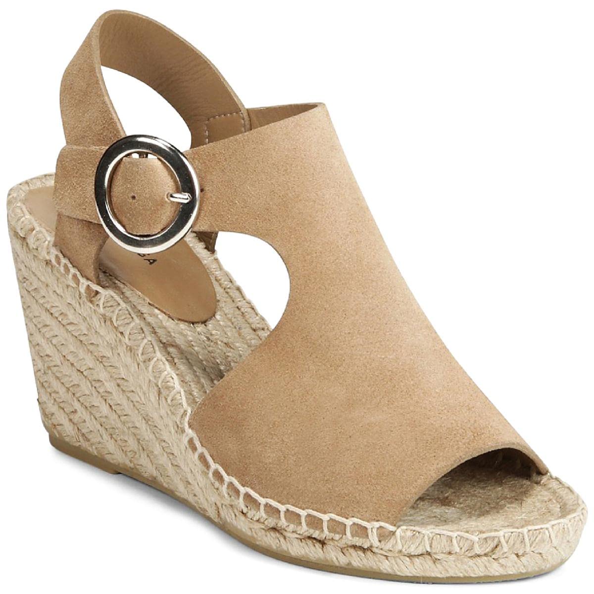 VIA SPIGA Women's Nolan Buckle Ankle Wedge Sandals - Comfortable Summer Casual Shoes for Walking, Beach, Vacation & Outdoor Activities