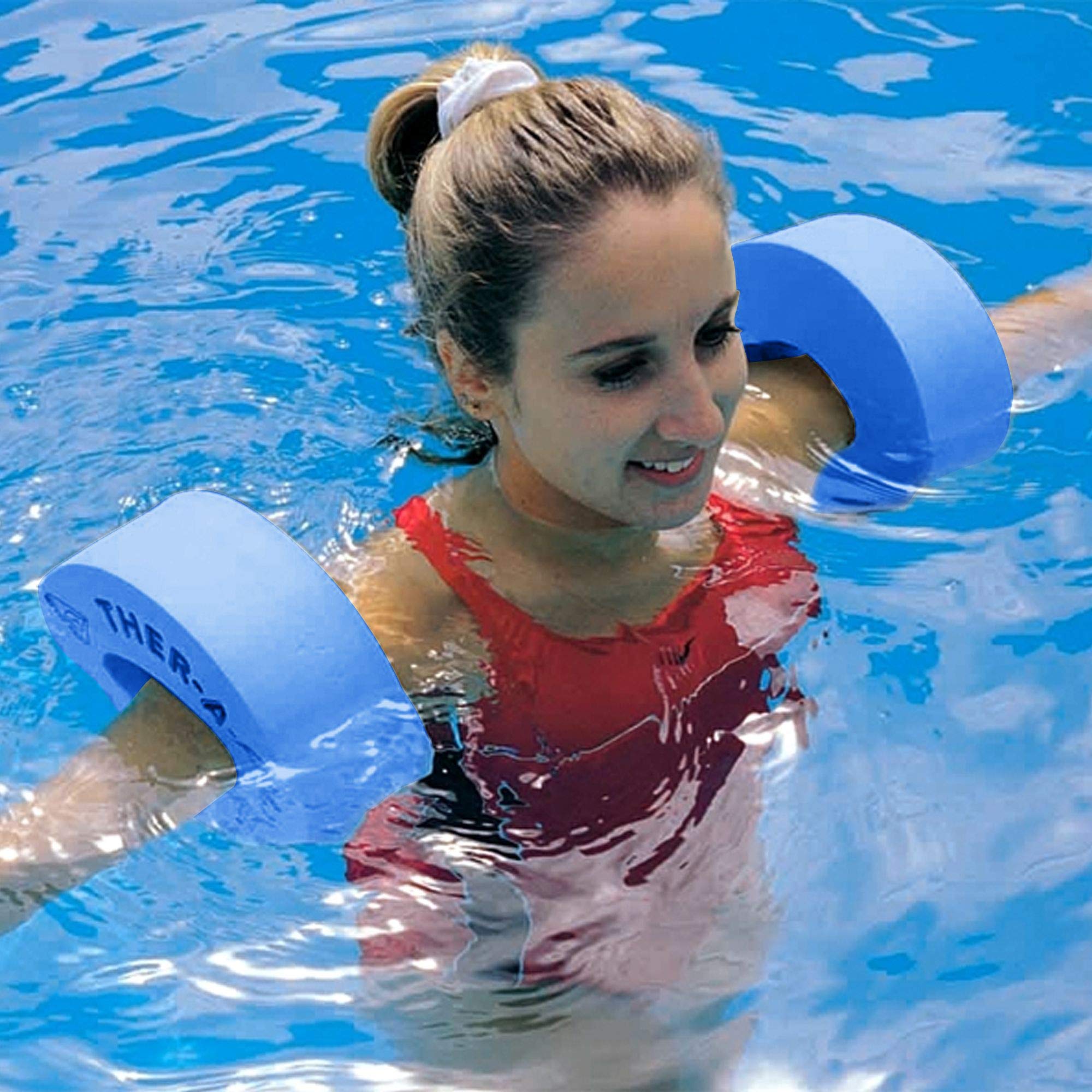 Water Gear Ther-A-Float Rings - Arm Floatation Device for Deep Water Exercise & Aquatic Sports Workout - Swimming Training Aid for Vertical Suspension - Unisex Float Sleeves for Pool, Lake & Ocean Water Activities