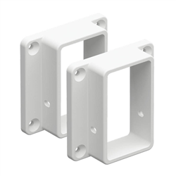 2 Pack White PVC Wall/Post Brackets for Vertical Paling Fencing - Heavy Duty Outdoor Garden Fence Support for Wooden Panels & Decorative Yard Structures