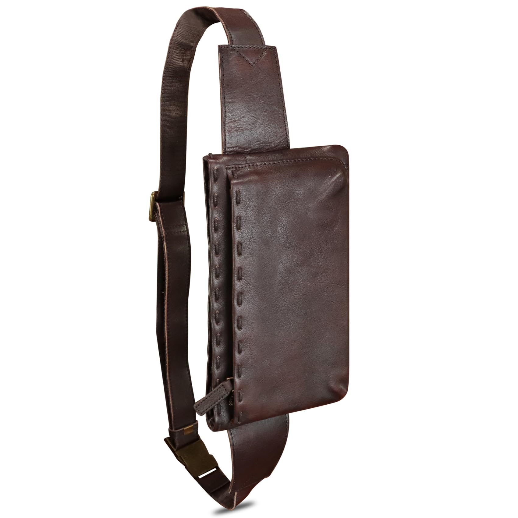 Genuine Leather Waist Bag for Women & Men - Premium Real Leather Fanny Pack, Sling Bag & Crossbody Purse - Perfect for Travel, Hiking & Everyday Use (Coffee Brown)