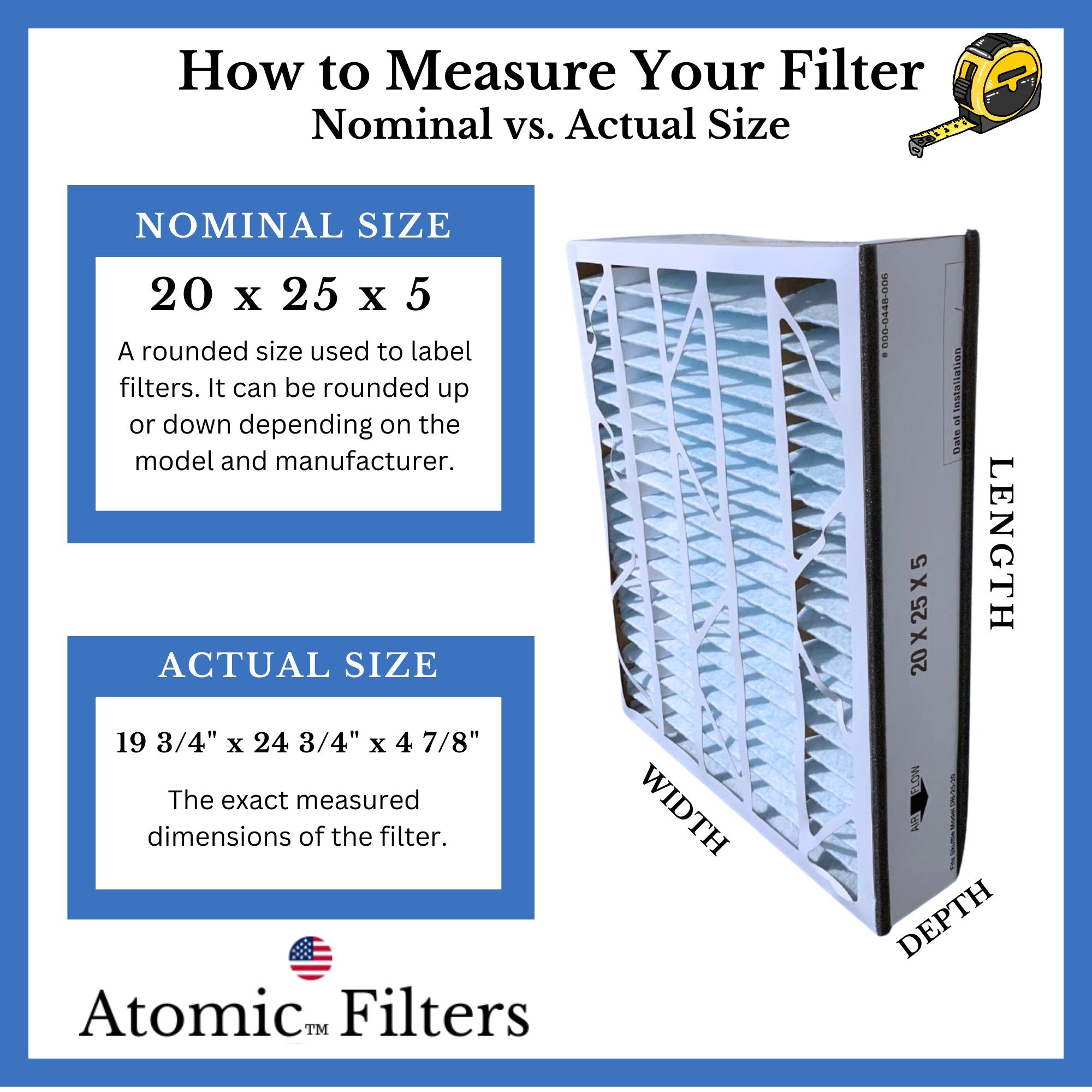 Skuttle 000 0448 006 Replacement Air Filter - MERV 11, 25x20x5 Furnace Filters, 2-Pack - Perfect for Home HVAC Systems & Air Purifiers