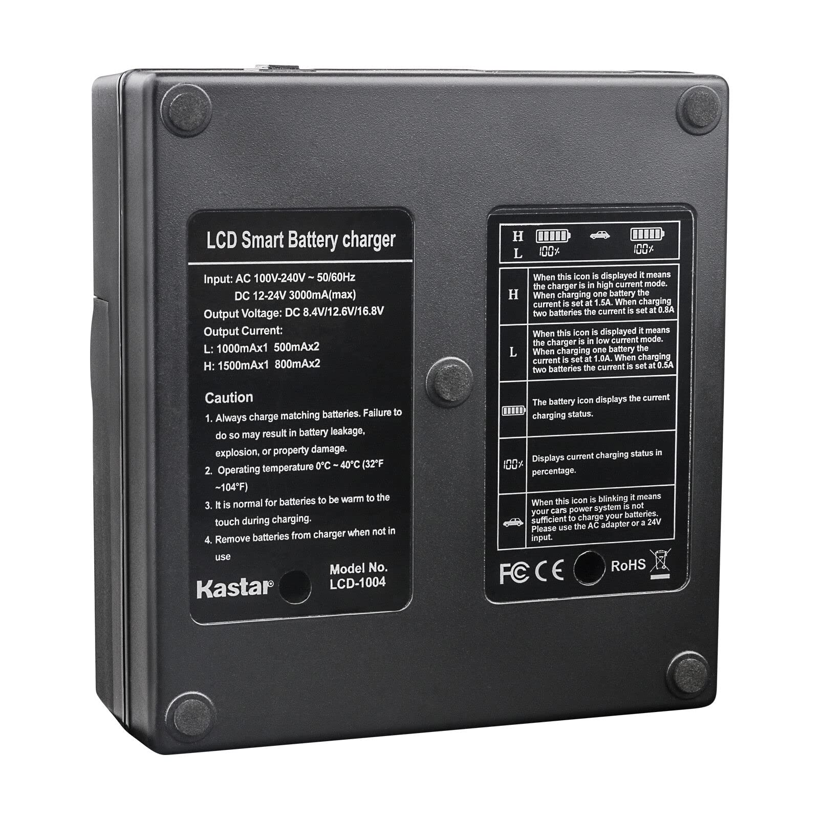 Kastar 4-Pack BP-A60 Replacement Battery & AC LCD Dual Fast Charger Kit - Compatible with Canon BP-A30/BP-A60/BP-A65/BP-A90 US 0870C002 Batteries & CG-A10/CG-A20 Chargers - Perfect for Canon EOS C500 Mark II 6K Full-Frame Camera - Ideal for Professional Videography & Photography On-the-Go
