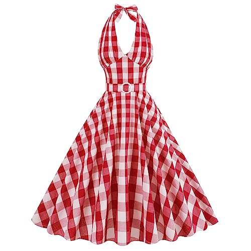 Red White Plaid Halter-belt