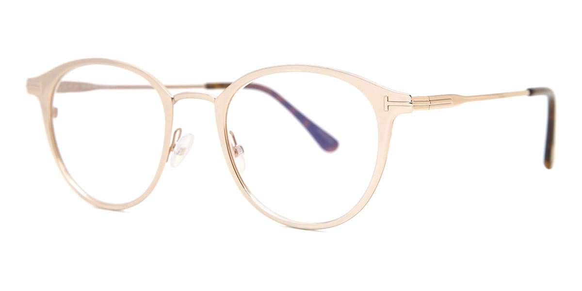 Tom Ford FT 5528 Eyeglasses - Shiny Rose Gold Frame for Women & Men | Premium Designer Glasses for Work, Driving & Fashion