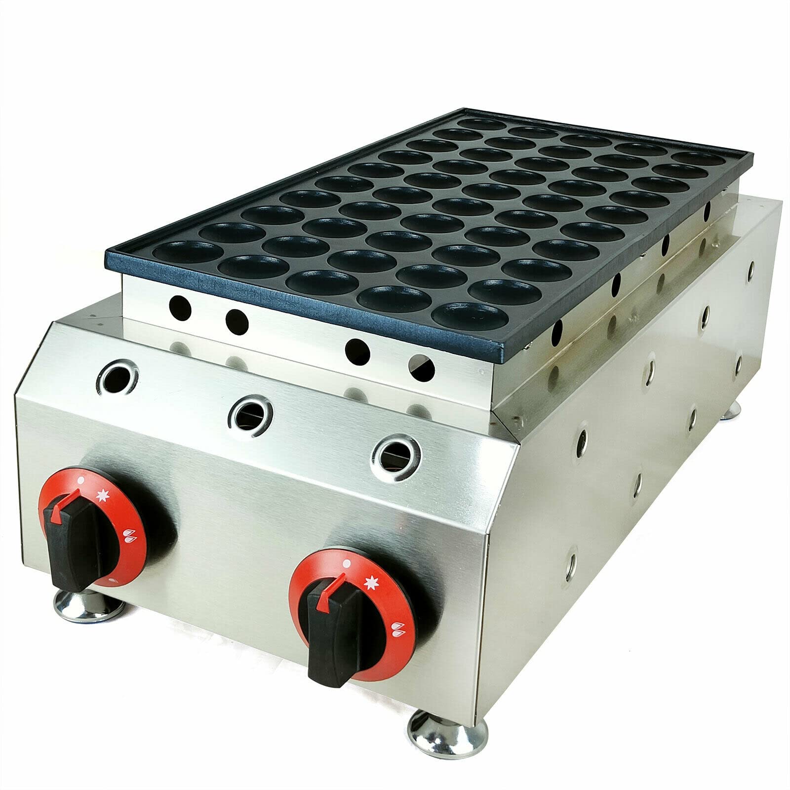TFCFL 25/50/100 Pcs Dutch Poffertjes Pancake Maker - LPG Gas Waffle Machine with Nonstick Coating (50pc) - Perfect for Breakfast, Brunch, Parties & Street Food Business