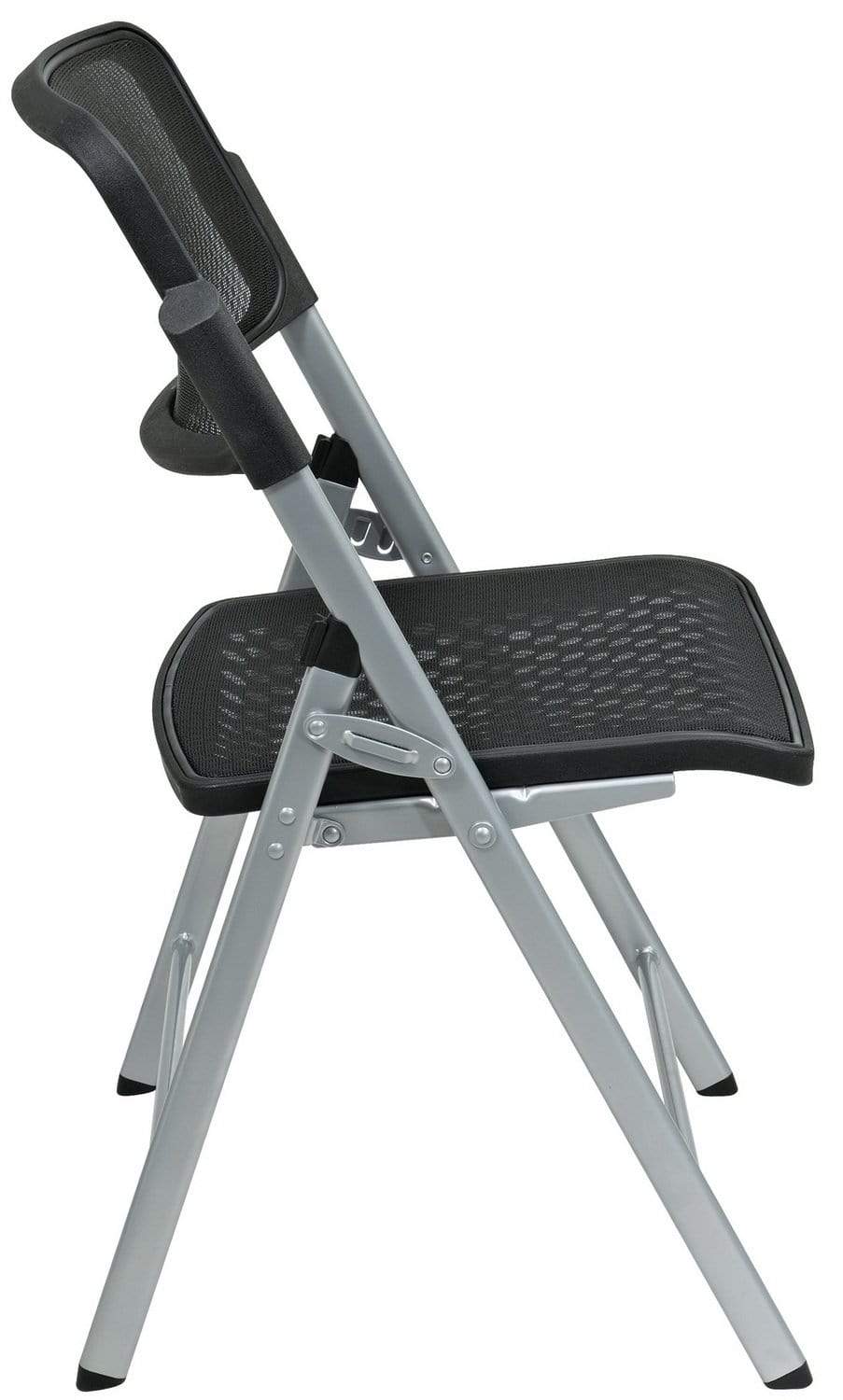 Office Star Pro Line II™ Deluxe Folding Chair Set of 2 - Black ProGrid® Seat & Back Support - Heavy Duty Conference & Event Chairs for Office, Home, or Outdoor Use