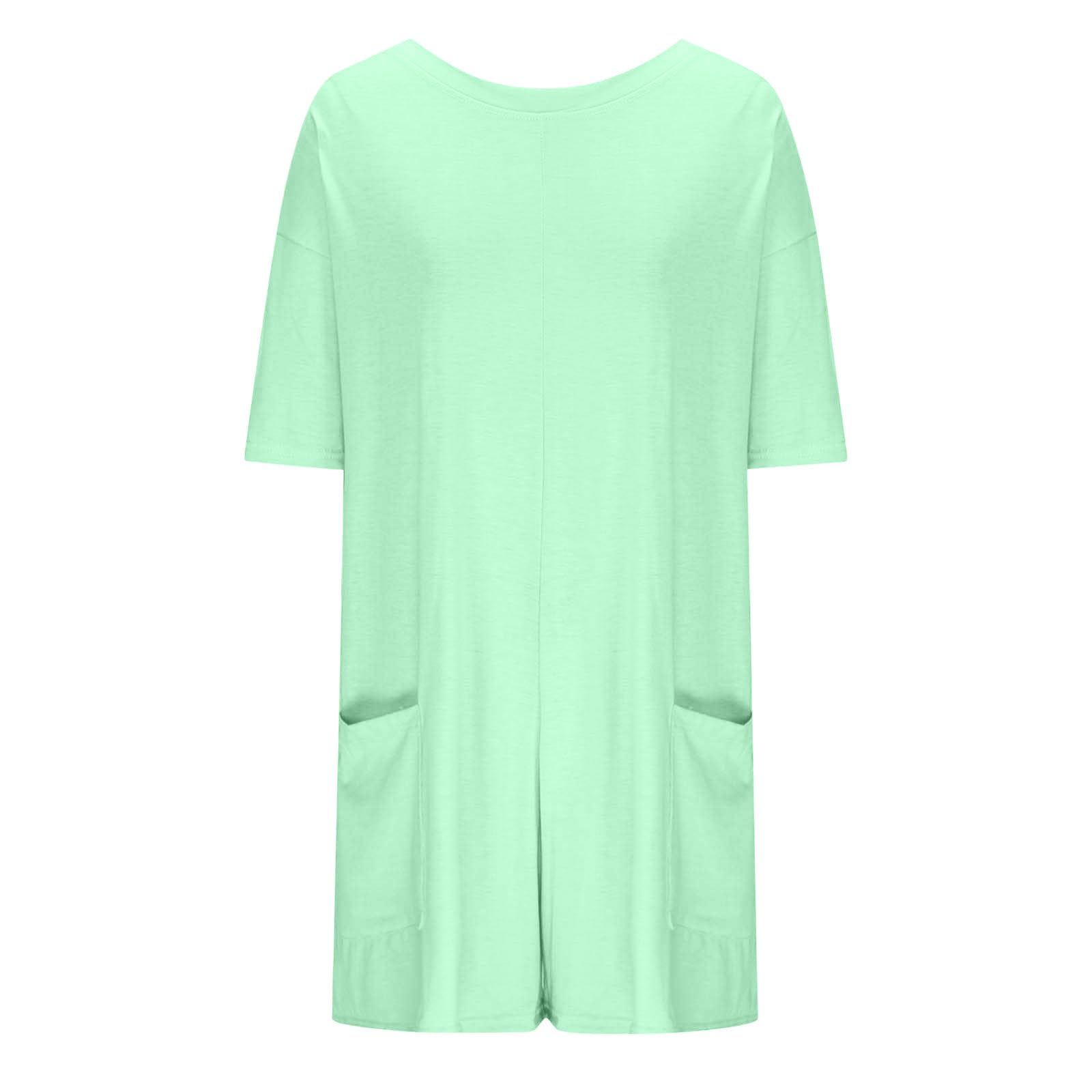 SHOPESSA Women's Plus Size Short Sleeve Jumpsuit with Pockets - Loose Flowy Summer Romper for Casual Outings, Beach Wear & Vacation Outfits