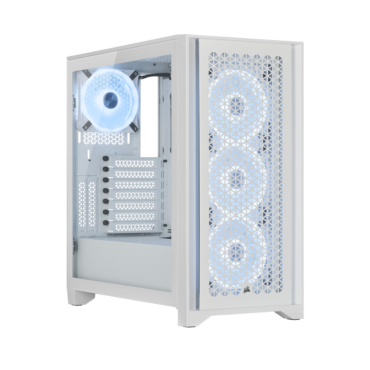 Corsair iCUE 4000D RGB AIRFLOW Mid-Tower PC Case - QL True White Edition with Tempered Glass & High Airflow Design - Perfect for Gaming Rigs & Custom PC Builds