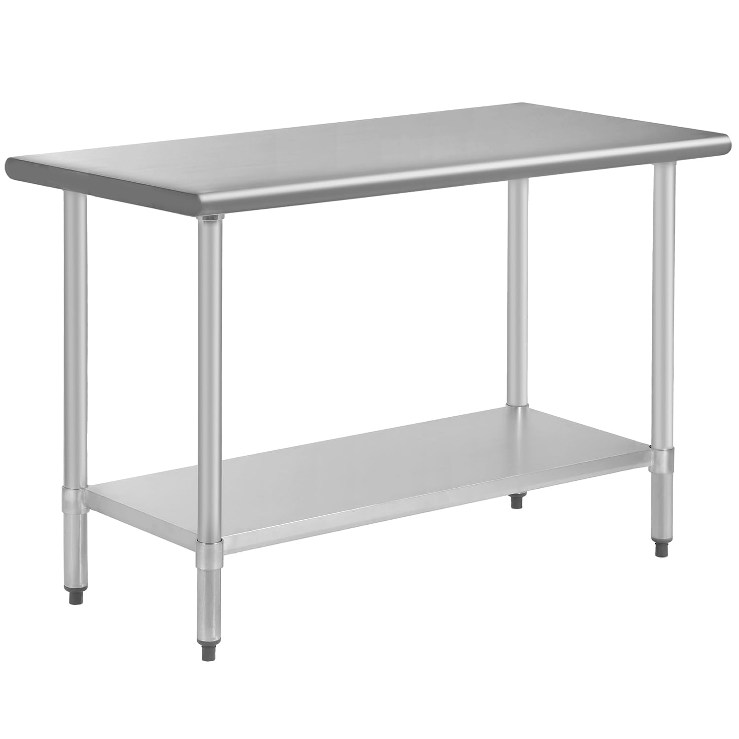 NSF Certified 24x48 Inch Stainless Steel Work Table with 2 Shelves - Heavy Duty Commercial Food Prep Table for Restaurants, Kitchens, Warehouses & Garages - Indoor & Outdoor Use for Meal Preparation, Baking, DIY Projects & More