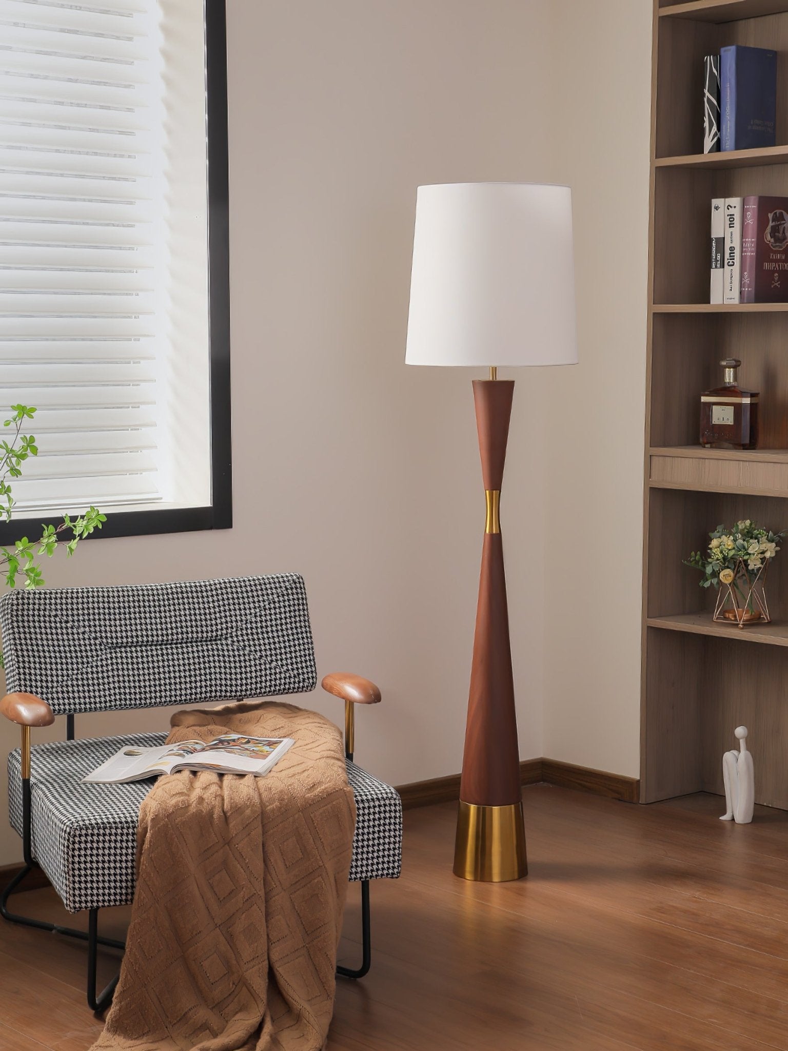 Modern Cone Waist Floor Lamp - Adjustable Standing Light for Living Room, Bedroom & Office - Warm White LED Lighting for Reading & Relaxation