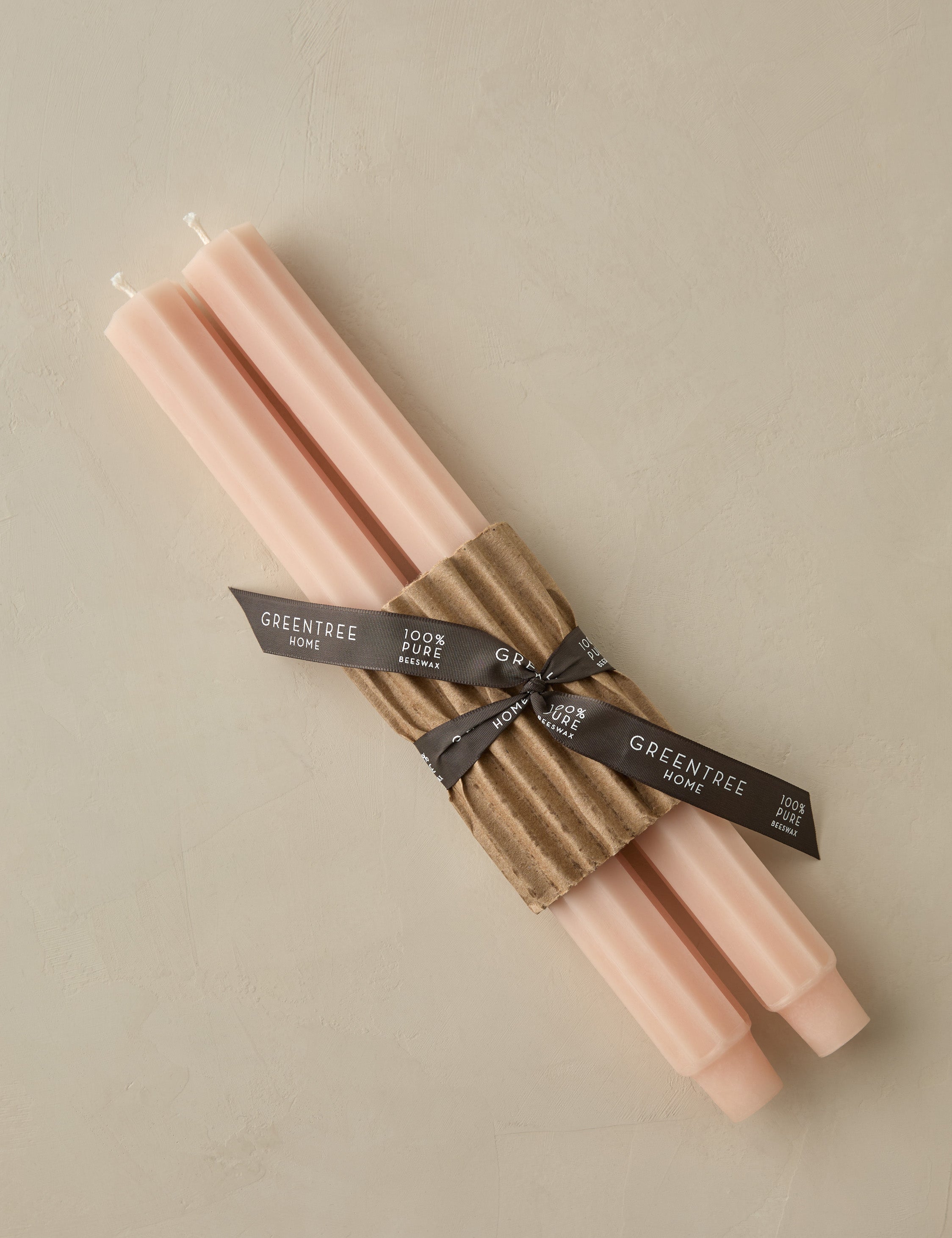 Greentree Home Fluted Church Taper Candles - Set of 2 Elegant Dripless Tapers for Weddings, Church Altars & Romantic Dinner Decor
