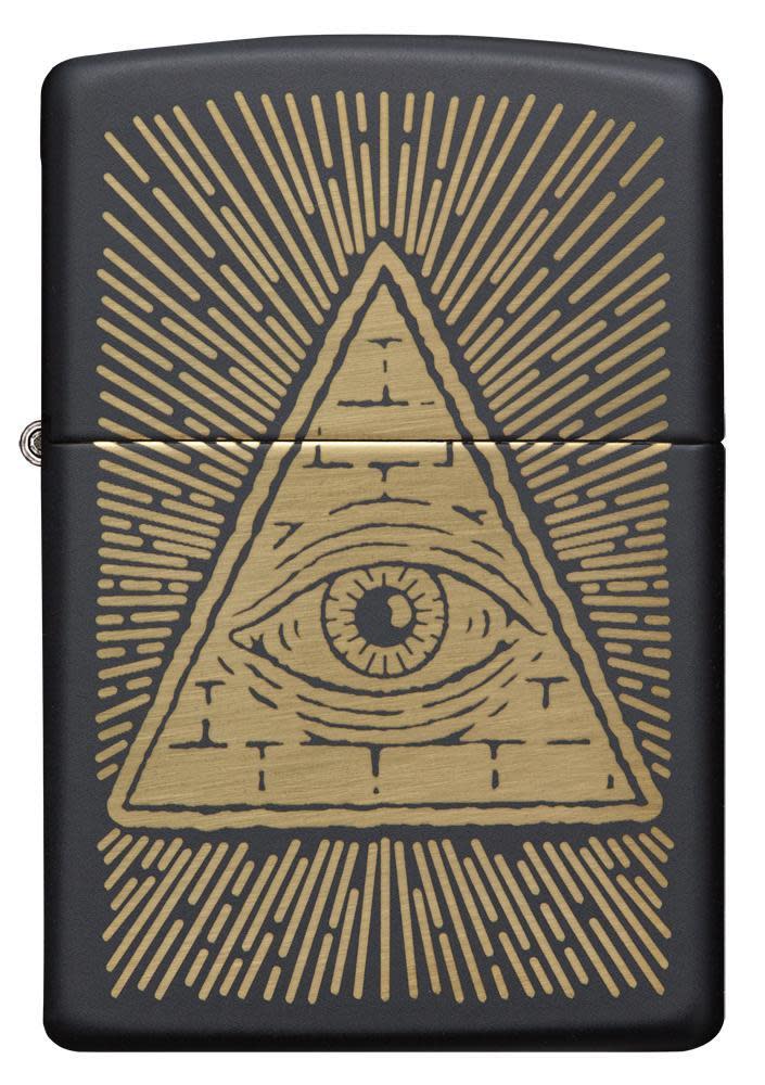 Eye of Providence Black Matte Design - Gothic Jewelry & Accessories for Men and Women - Perfect for Halloween, Cosplay, and Occult Fashion