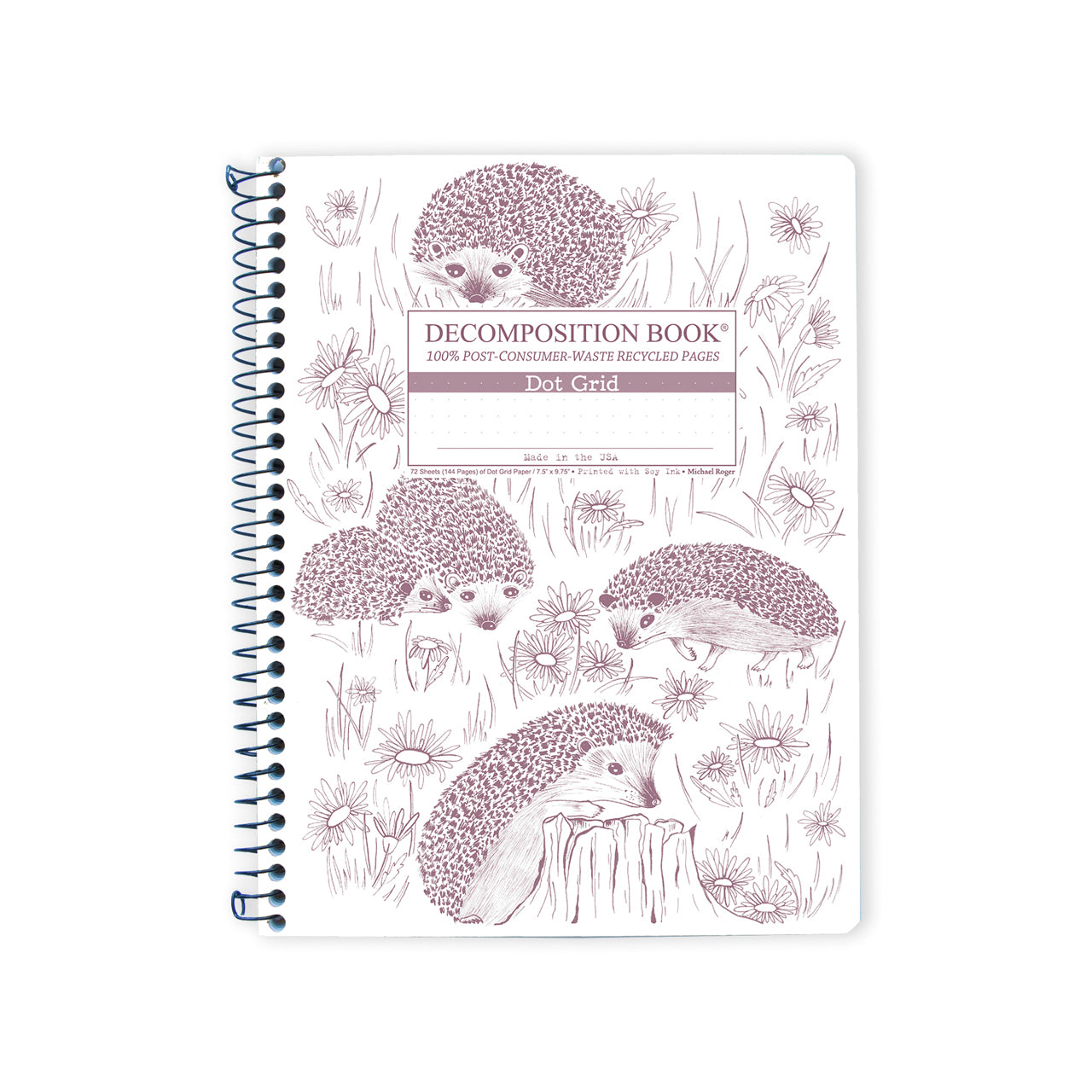 Premium Hedgehog-Themed Spiral Notebook - Large 8.5
