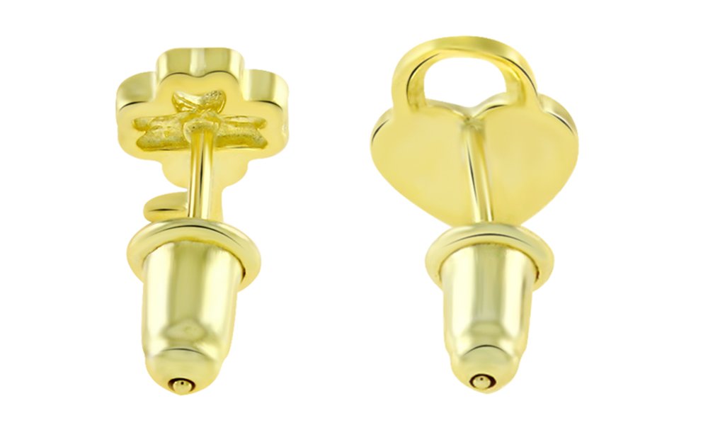 AFFY 925 Sterling Silver Clover Key & Heart Lock Stud Earrings for Women - Perfect for Everyday Wear, Gift Giving & Special Occasions