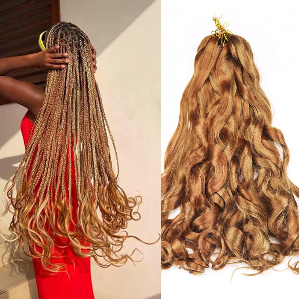 Amir Hair 8-Pack 20-Inch French Curly Braiding Hair - Pre-Stretched Synthetic Hair Extensions in Loose Wave (Colors 27/30) for Protective Styles & Natural Looks | Perfect for Box Braids, Crochet Styles & Everyday Wear