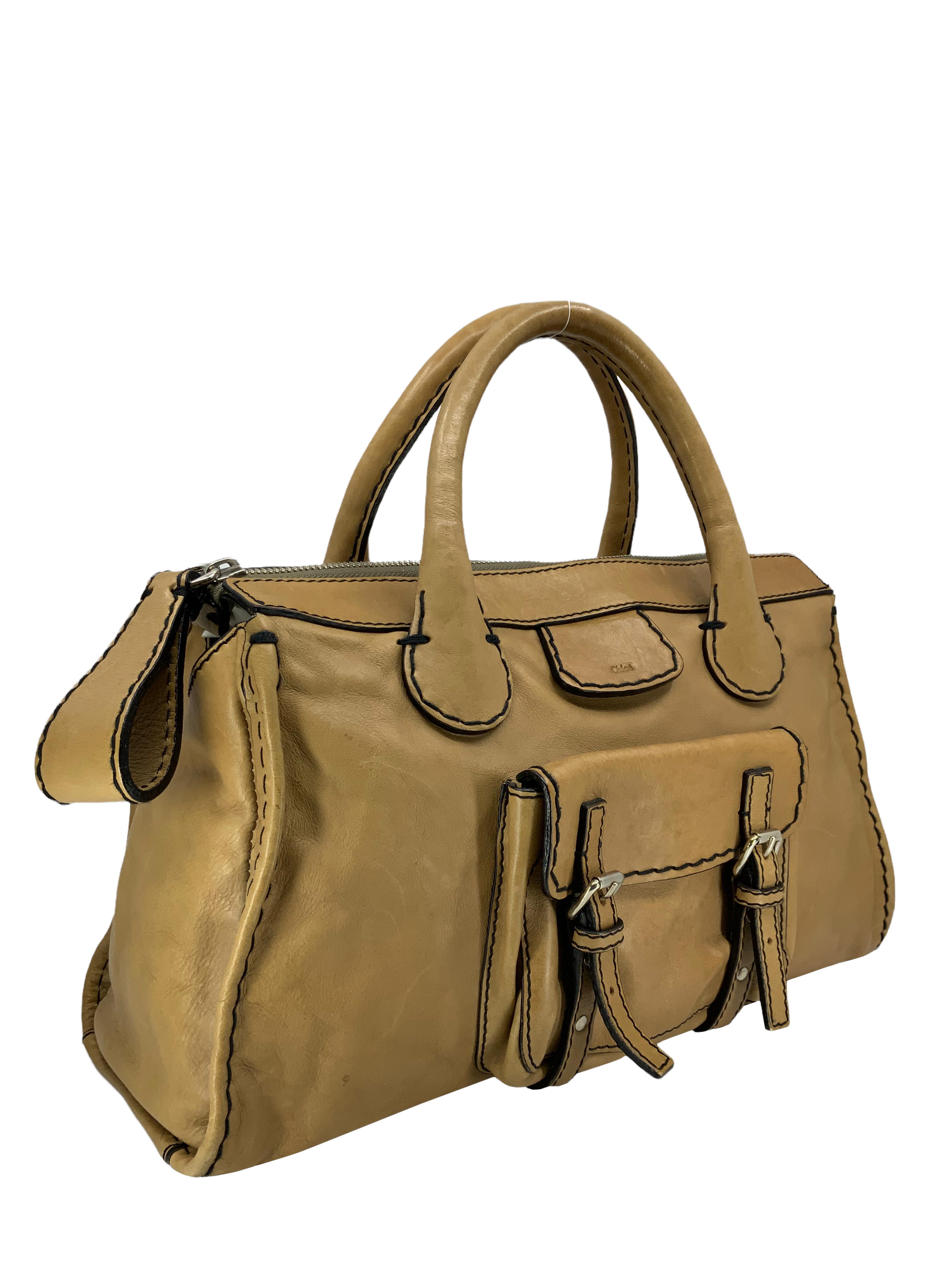 Chloe Edith Medium Leather Satchel Bag for Women - Luxurious Designer Handbag with Top Handle & Shoulder Strap - Perfect for Work, Travel & Everyday Use