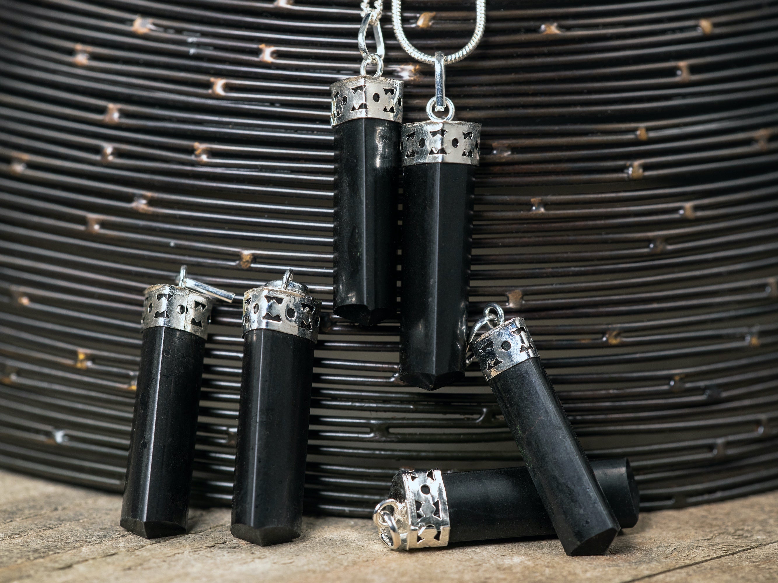 Black Tourmaline Crystal Pendant - Natural Healing Stone for EMF & Empath Protection, Handmade Jewelry with Crystal Points & Pendulum (E0234) - Perfect for Meditation, Energy Cleansing & Spiritual Protection