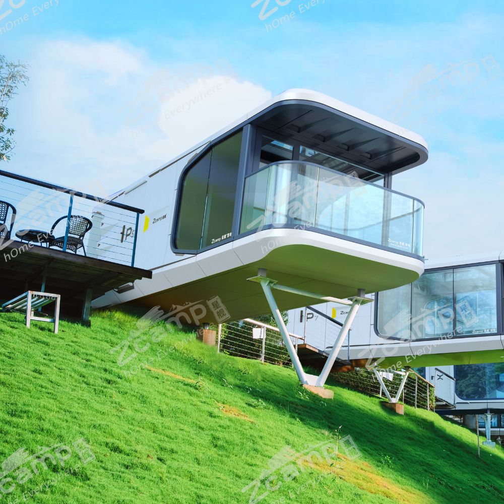 Modern Prefab Tiny House with Spacious Balcony | Zcamp P5 Portable Cabin for Backyard, Vacation & Off-Grid Living | Prefabricated Modular Home for Tiny House Living, Airbnb Rental & Outdoor Retreat