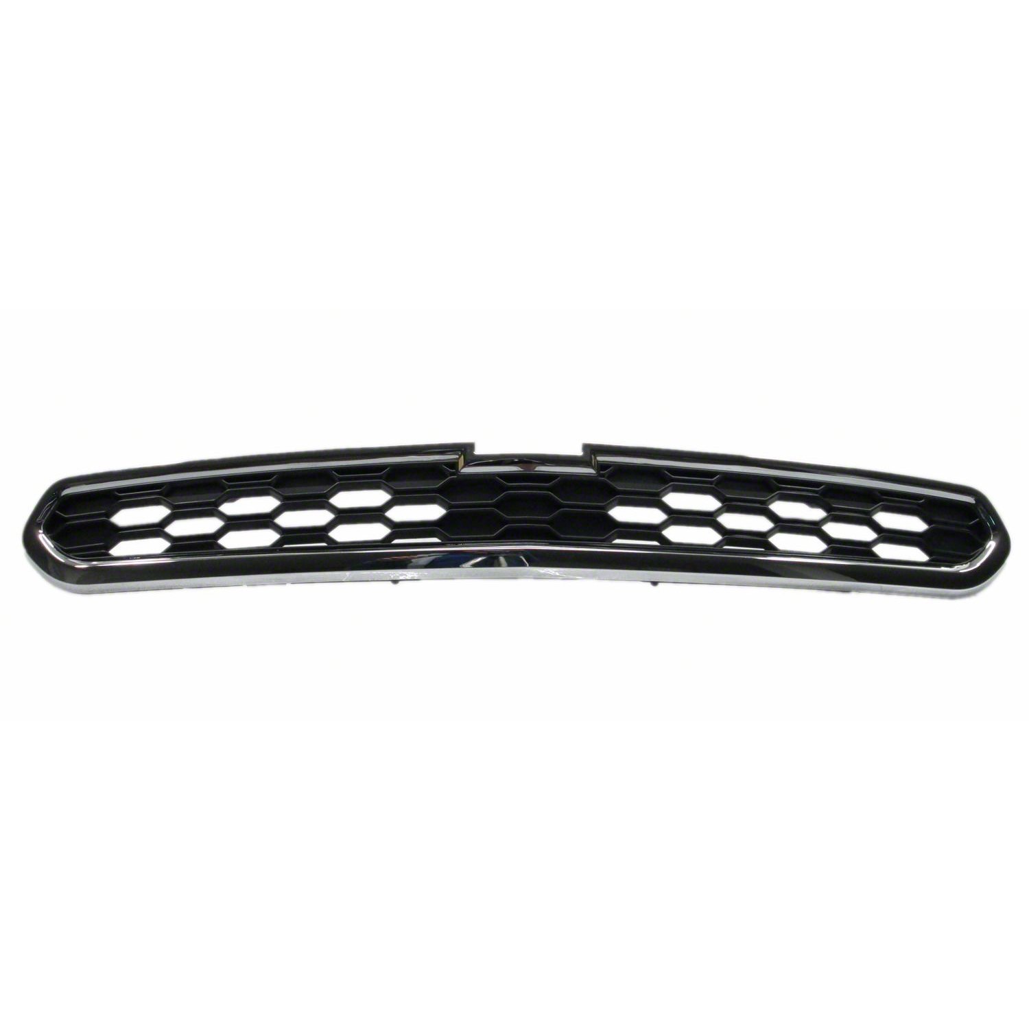 2015 Chevrolet Spark Replacement Upper Grille - Matte Black with Chrome Molding & Fog Lamp Hole | Compatible with GM1200660 | Perfect for Car Upgrades, Restorations & Off-Road Driving
