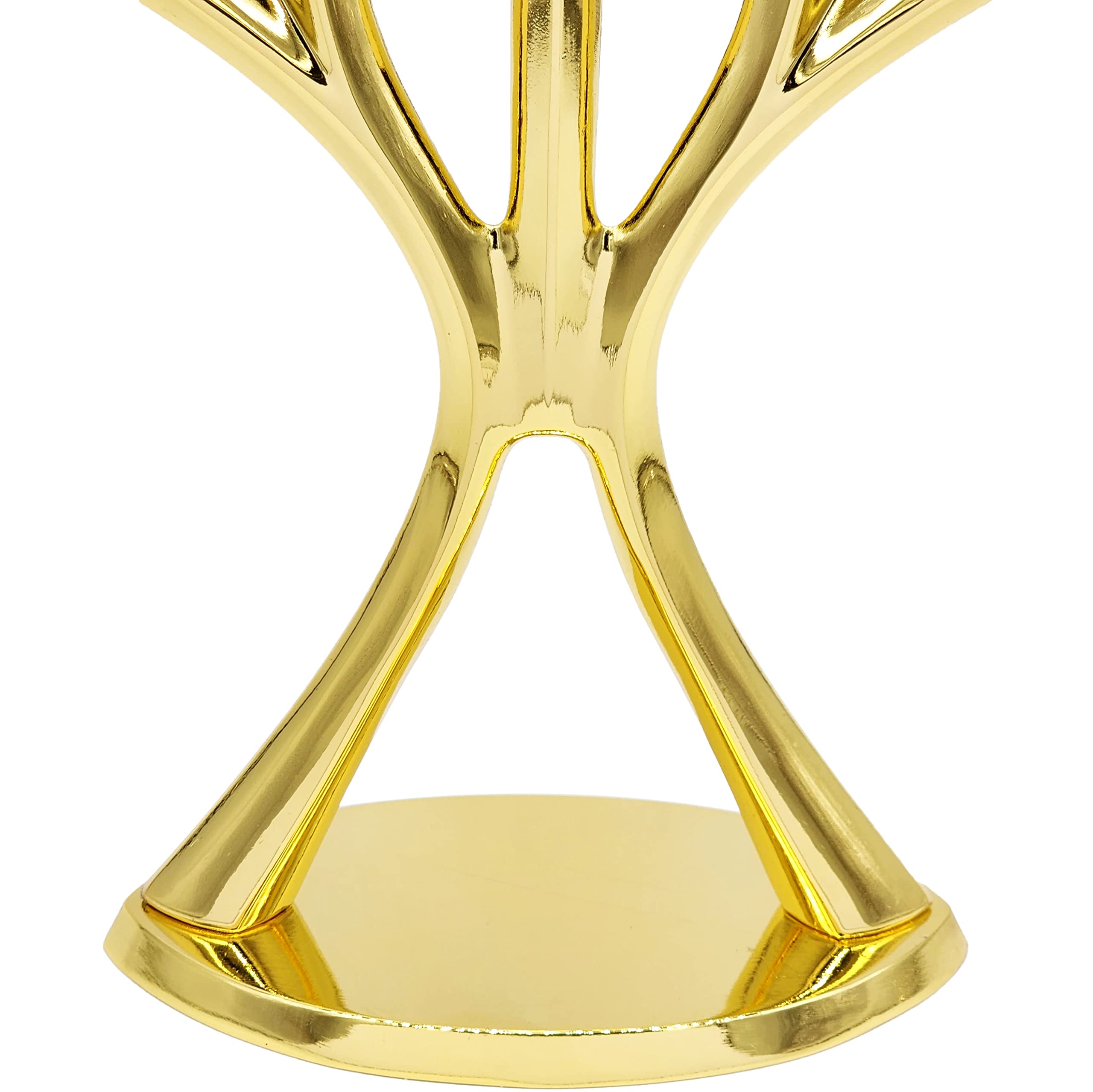 Modern Hanukkah Menorah - Polished Gold Finish, Non-Tarnishing, Fits Standard Hanukkah Candles | Elegant Jewish Holiday Decor for Home & Gift Giving