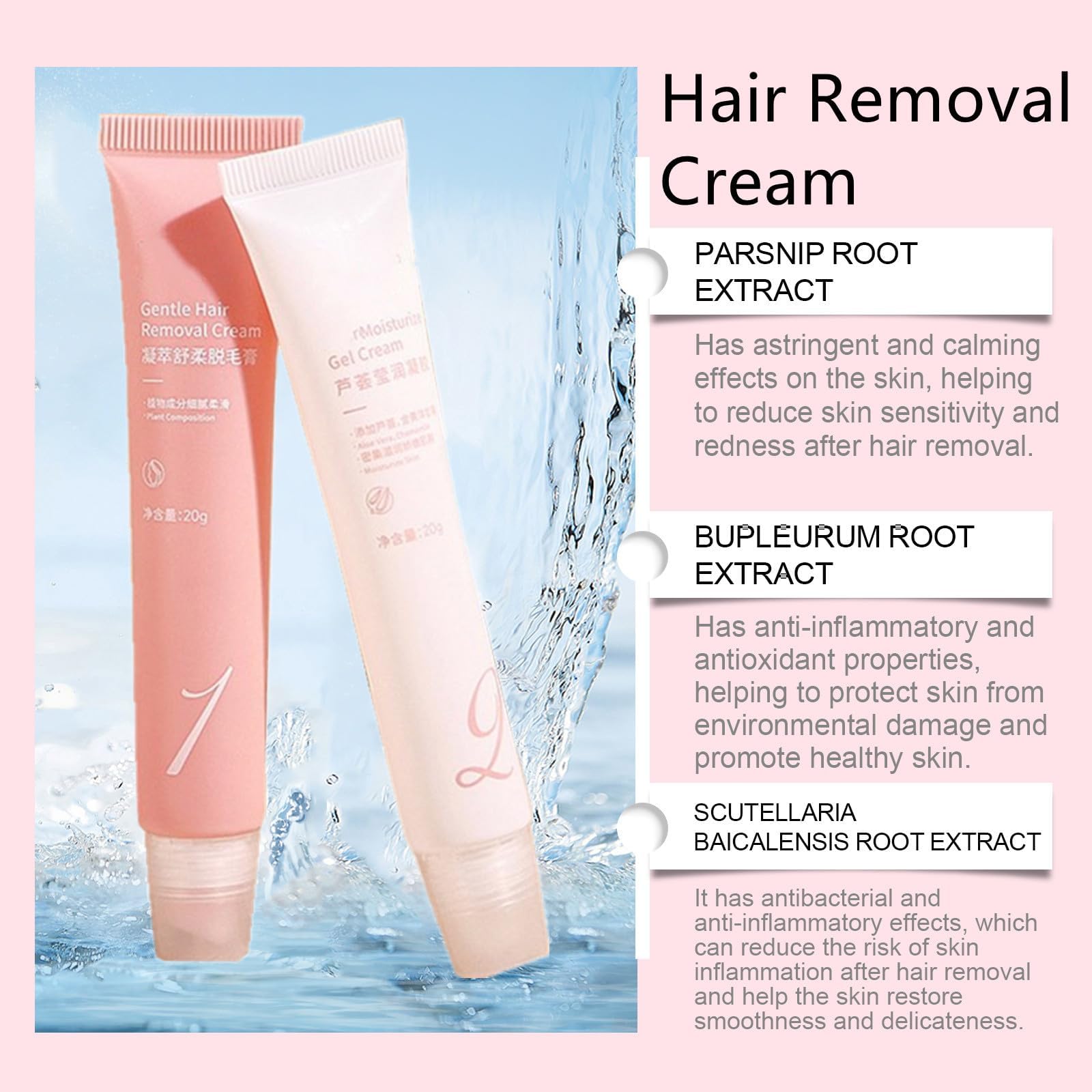 Auures Painless Hair Removal Cream for Women - 2025 New Facial Hair Removal Kit with Scraper | Smooth Skin for Face, Legs & Bikini Area | At-Home Hair Removal Solution