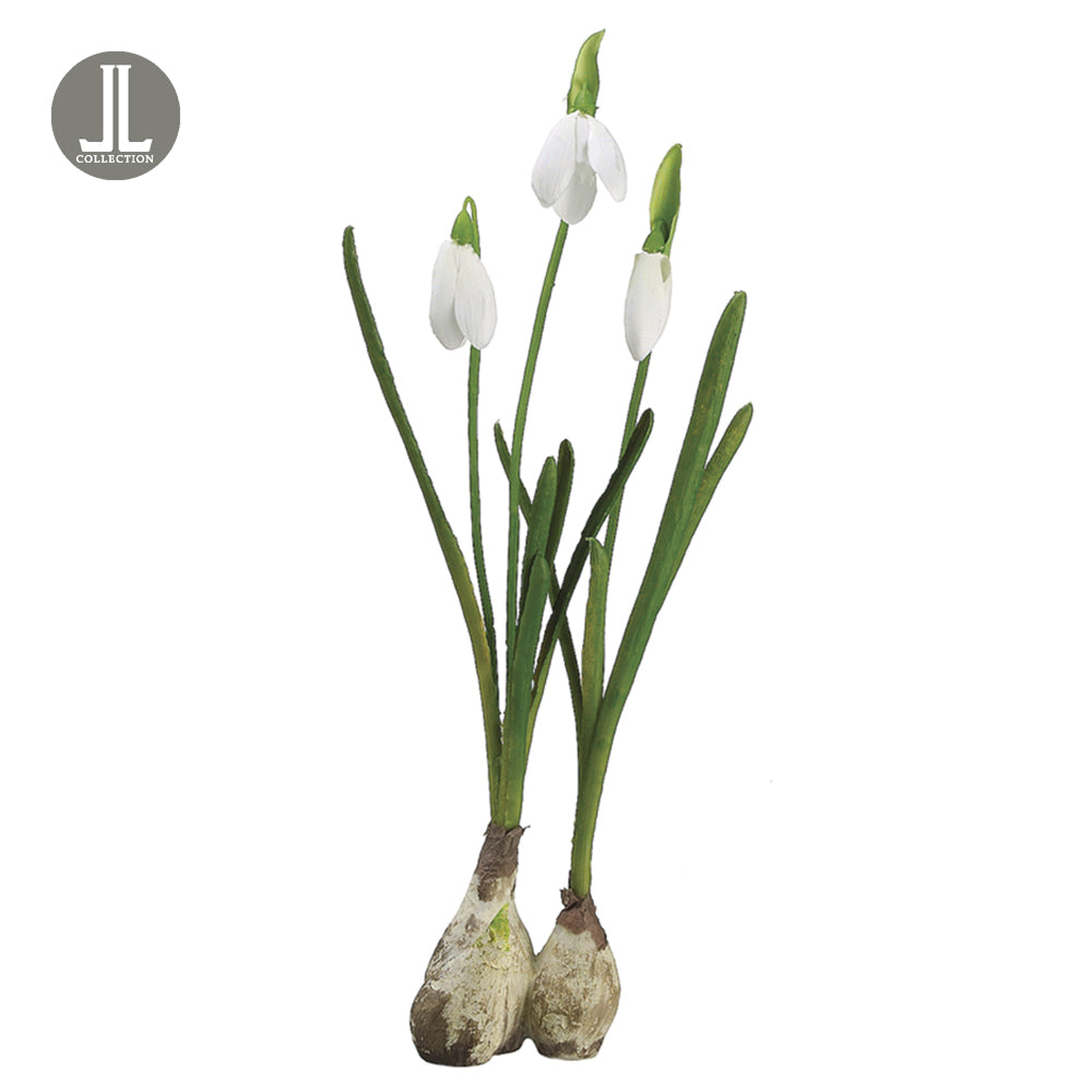 24-Pack White Handwrapped Standing Snowdrop Silk Flower Arrangement with Bulbs - Elegant Home Decor, Wedding Centerpieces, Office Desk Decorations
