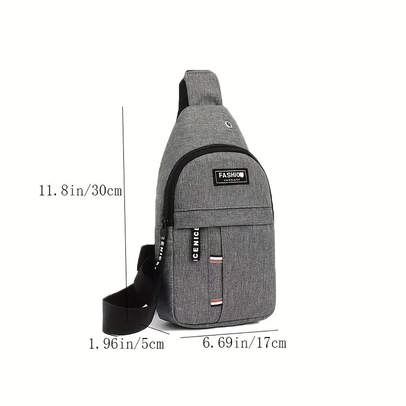 Men's Small Canvas Crossbody Chest Bag - Lightweight Multifunctional Sling Bag for Outdoor Sports, Travel, Hiking & Camping - Perfect for Daily Use, Gym, Cycling and Urban Adventures