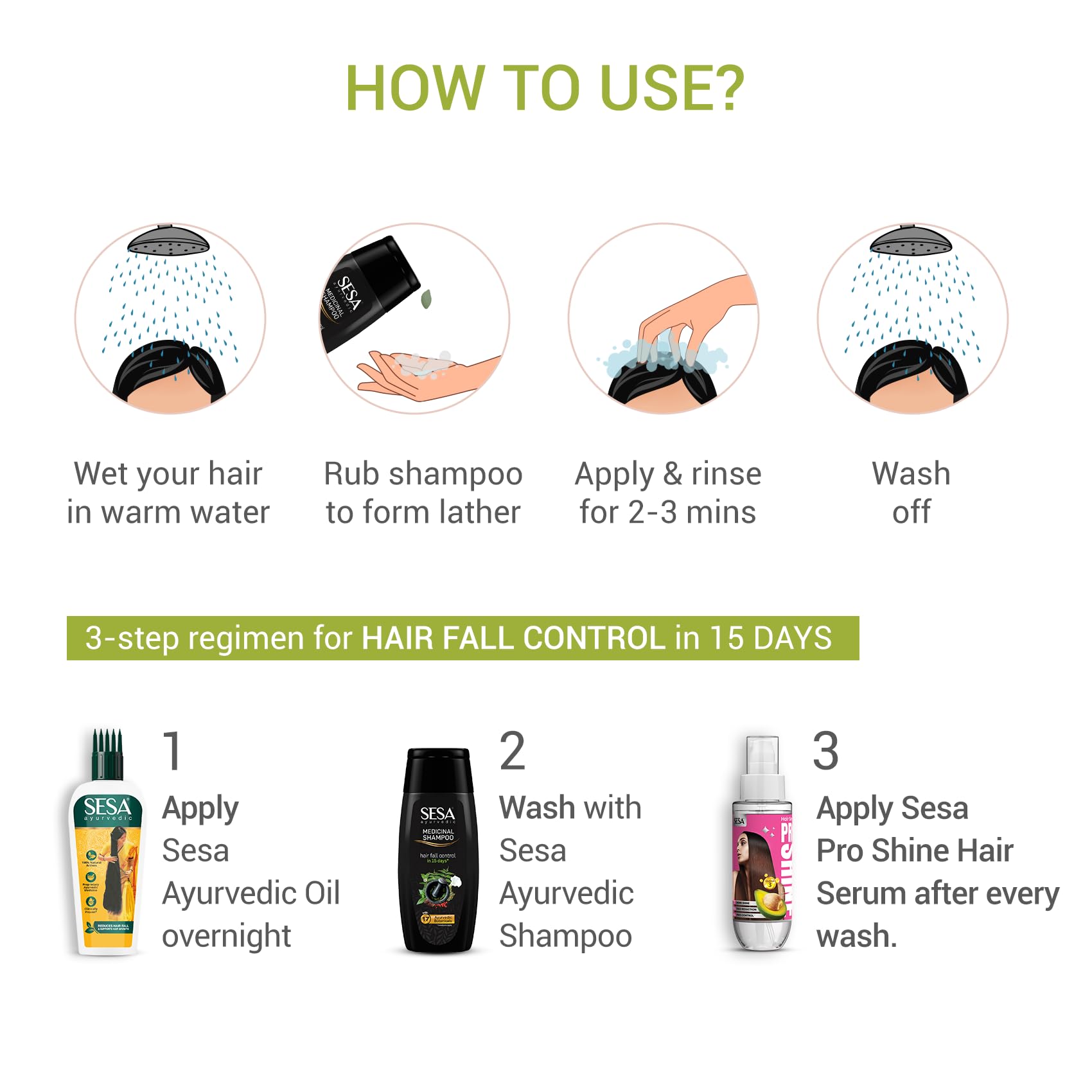 **SESA Ayurvedic Hair Oil & Medicinal Shampoo Combo Pack (200ml Each) – Controls Hair Fall, Nourishes Scalp, Promotes Hair Growth for Men & Women – Perfect for Daily Hair Care & Scalp Treatment**
