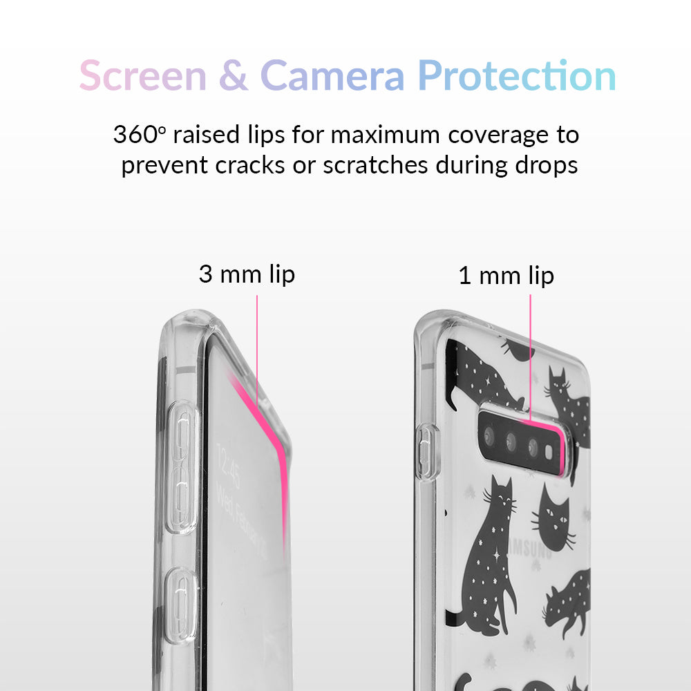 Black Cat Clear Samsung Galaxy Case - Protective Phone Cover for Galaxy S21/S22/S23 - Slim Scratch-Resistant Design - Perfect for Everyday Use & Gifts