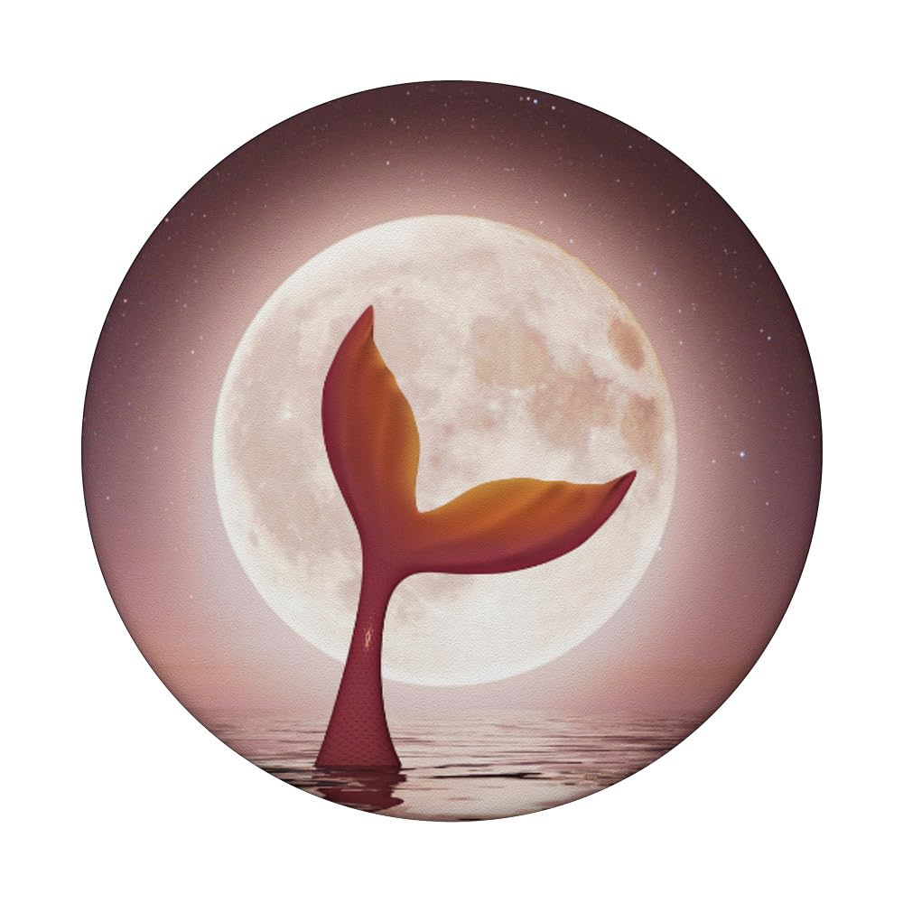 PopSockets Mermaid Moon PopGrip - Phone Stand & Grip for Most Phones (Not Wireless Charging) - Perfect for Daily Use & Travel