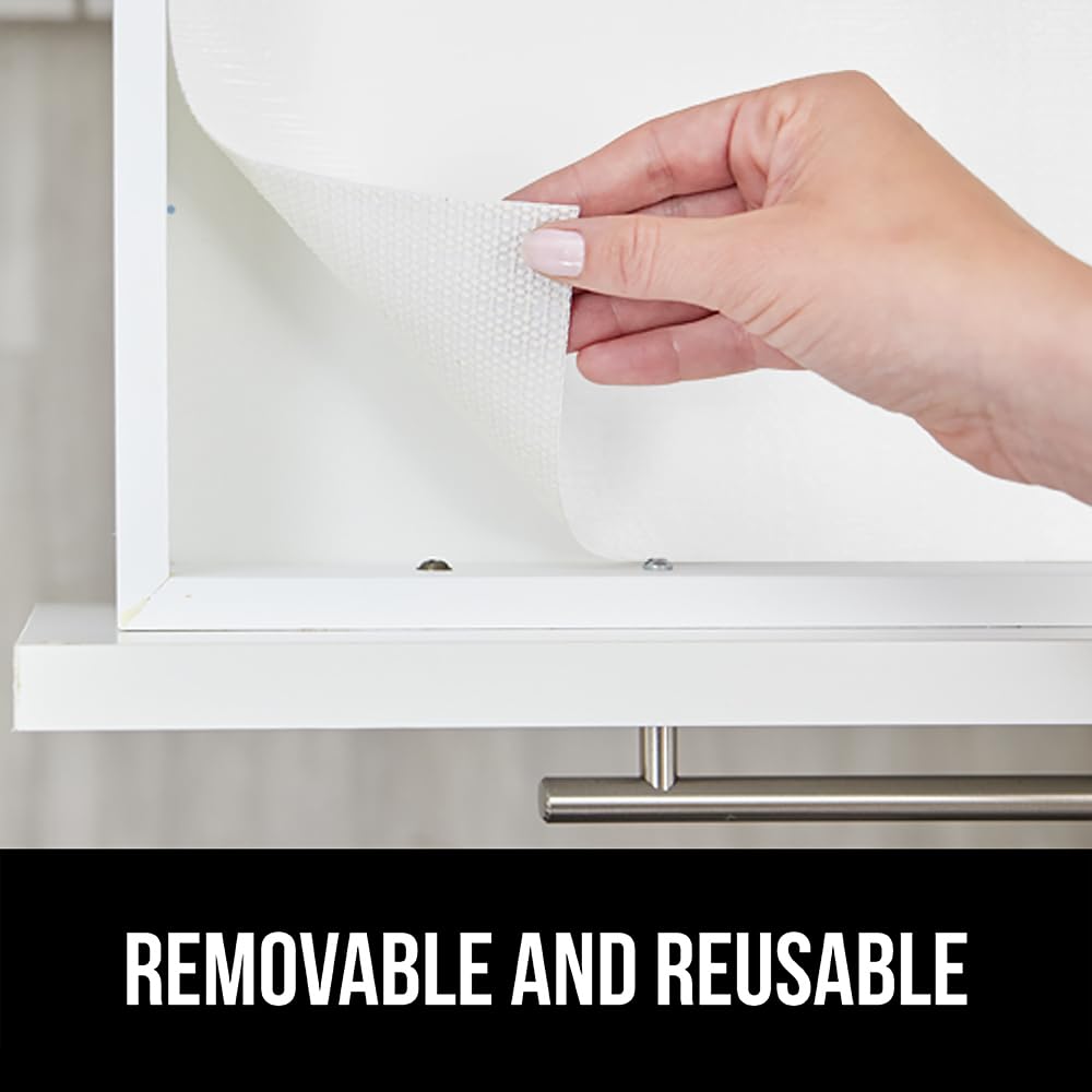 Non-Slip GORILLA GRIP DripGuard Drawer & Shelf Liner - BPA-Free Kitchen Cabinet Organizer, Smooth Plastic Liners for Bathroom Drawers (12