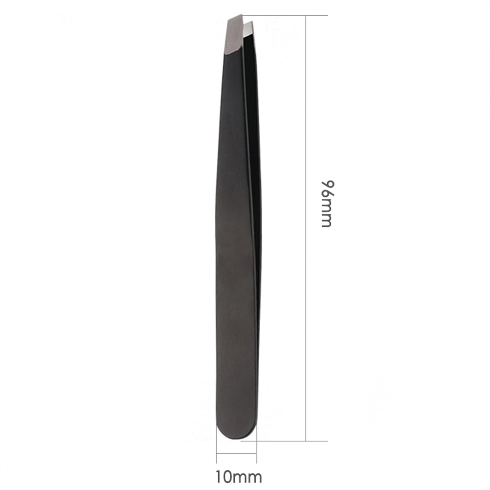 Professional Stainless Steel Slanted Eyebrow Tweezers for Hair Removal - Precise & Painless Grooming Tool for Eyebrows, Facial Hair & Makeup (Black) - Perfect for Home, Salon & Travel Use