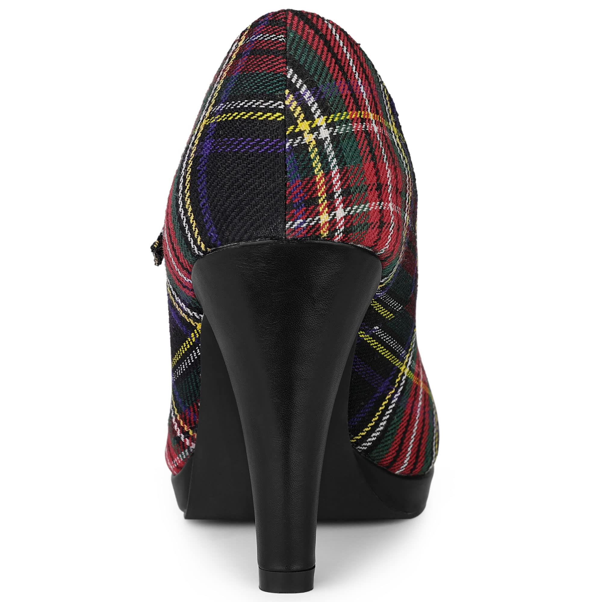 Allegra K Women's Houndstooth Print Platform Stiletto Heels Mary Jane Pumps - Elegant Dress Shoes for Office, Party & Special Occasions