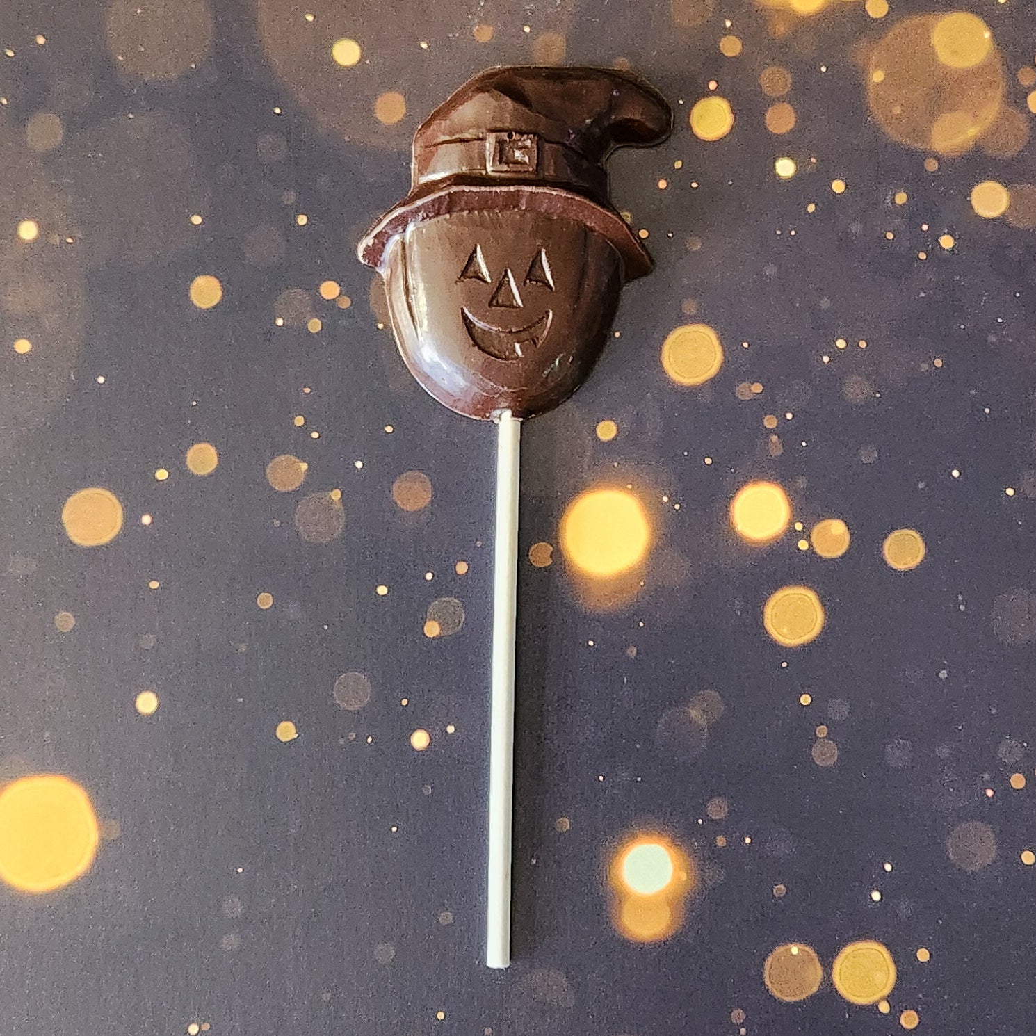 Halloween Chocolate Pumpkin Lollipop with Cute Hat - Perfect for Trick or Treat, Party Favors & Spooky Season Treats