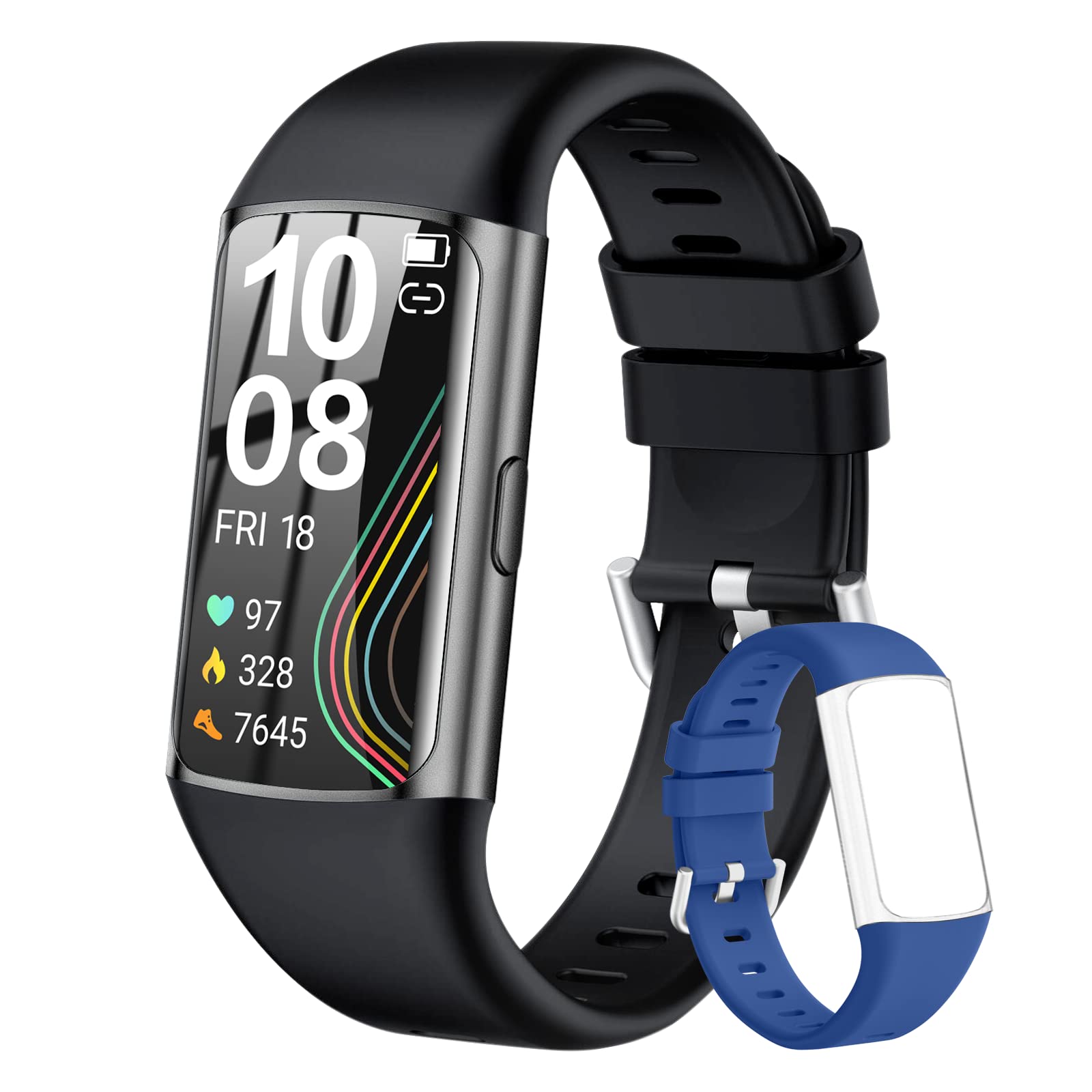 FOJSER Fitness Tracker Smart Watch - 24/7 Heart Rate Monitor, Blood Oxygen & Blood Pressure Tracking, Sleep Analysis, IP68 Waterproof, Step Counter & Activity Tracker for Men & Women - Perfect for Running, Gym Workouts & Daily Health Monitoring